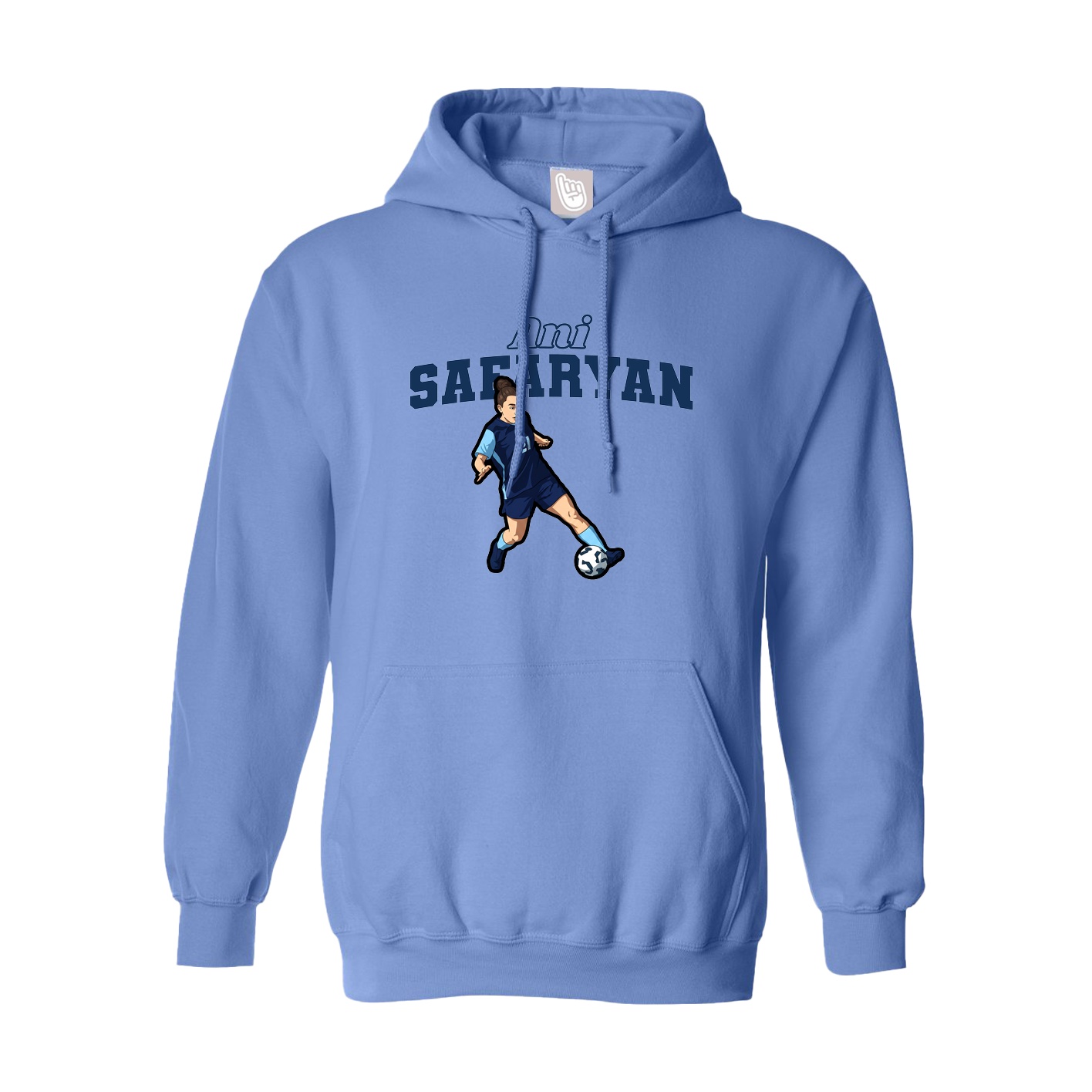 Youth Hoodie — Name Arch in Powder Blue