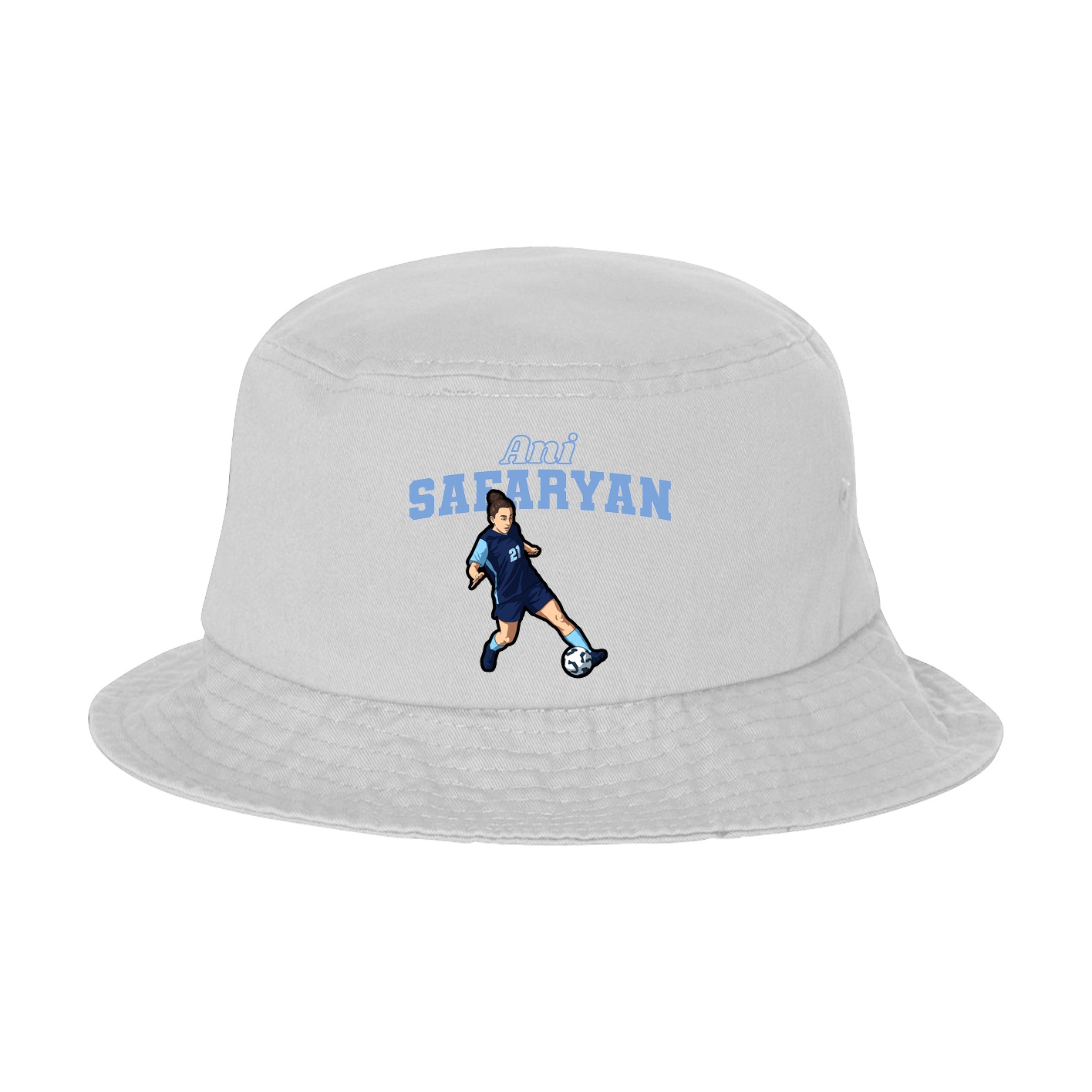 Bucket Cap — Name Arch in White