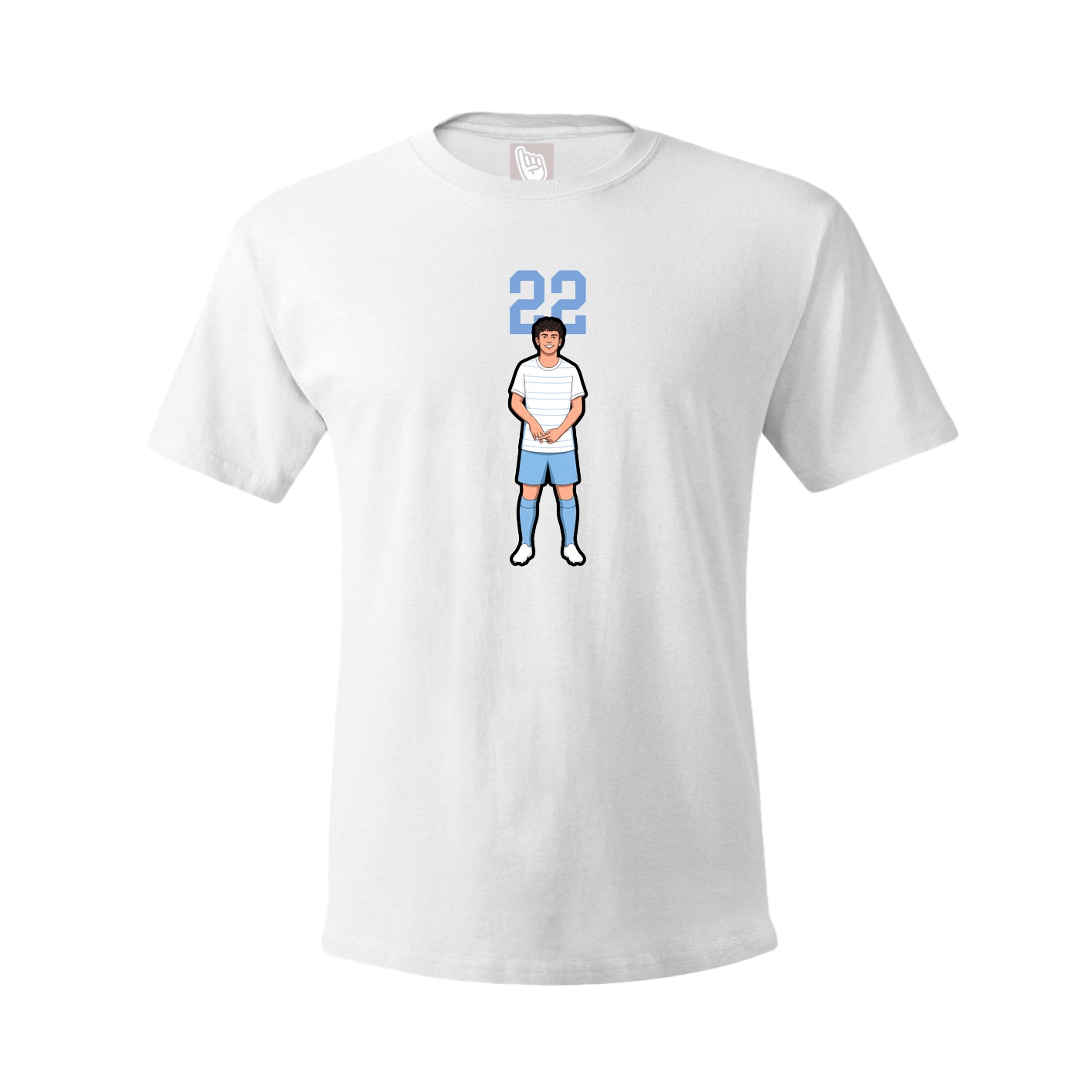 Youth Tee — Number Top in White