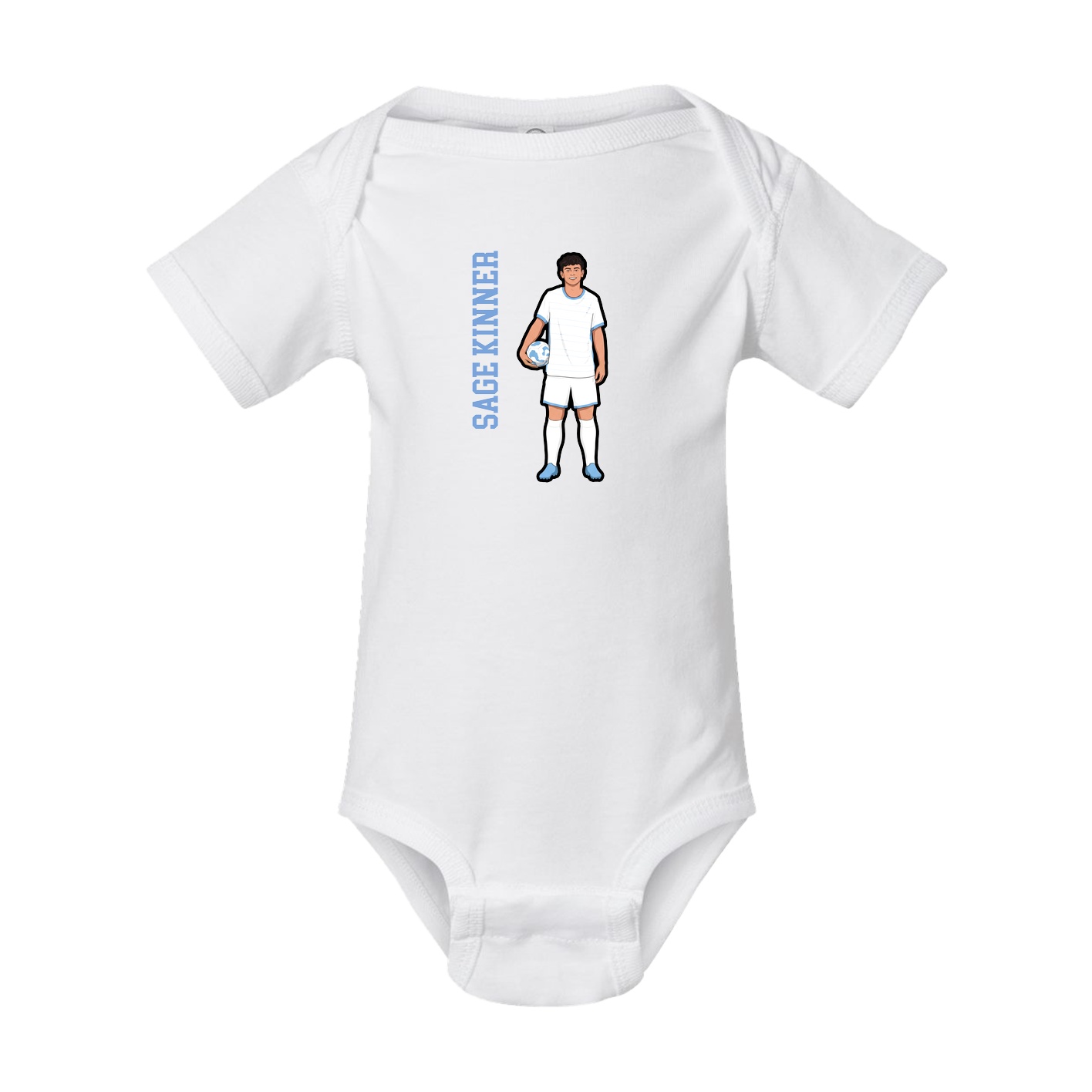 Baby Onesie — Name Vertical in White
