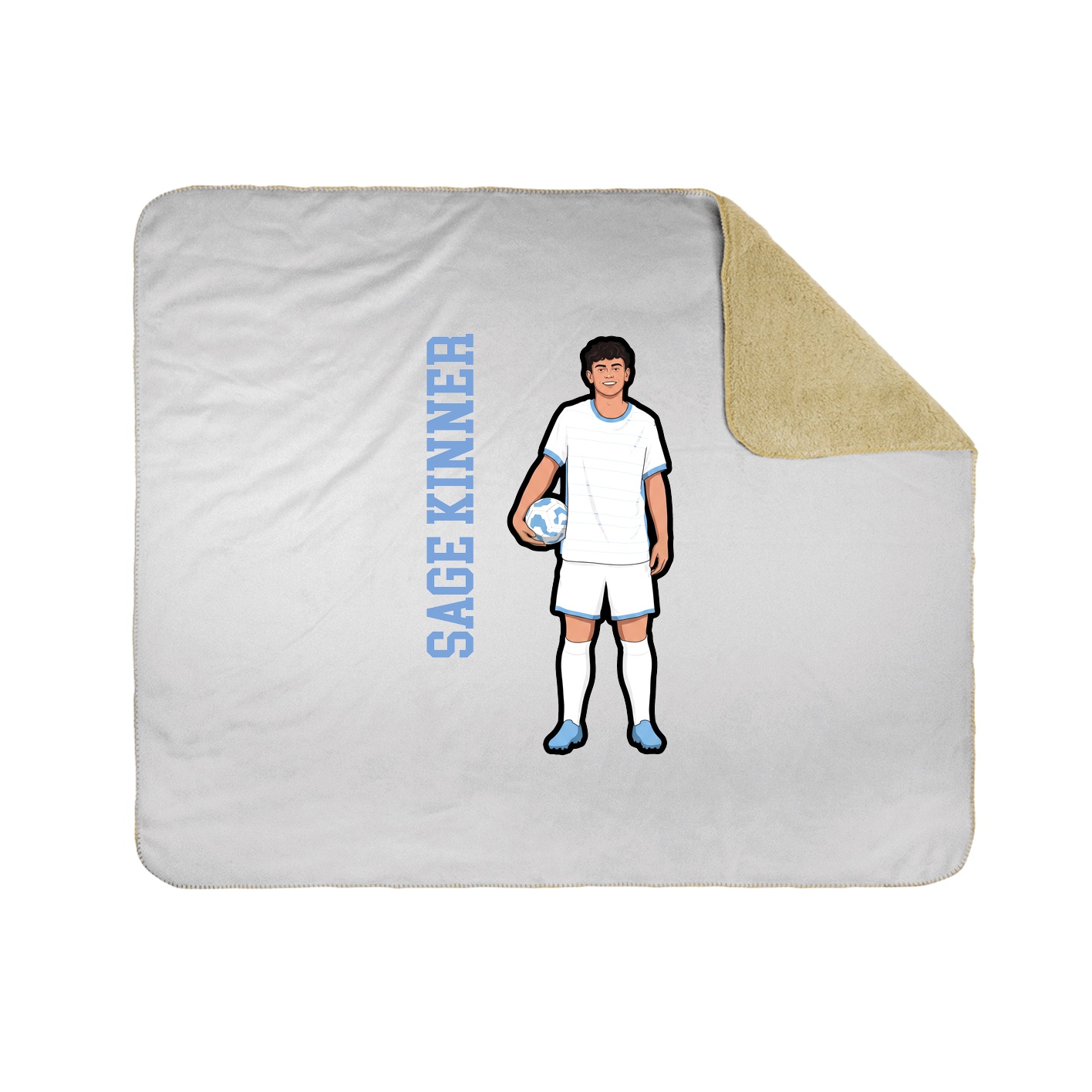 Throw Blanket — Name Vertical in White