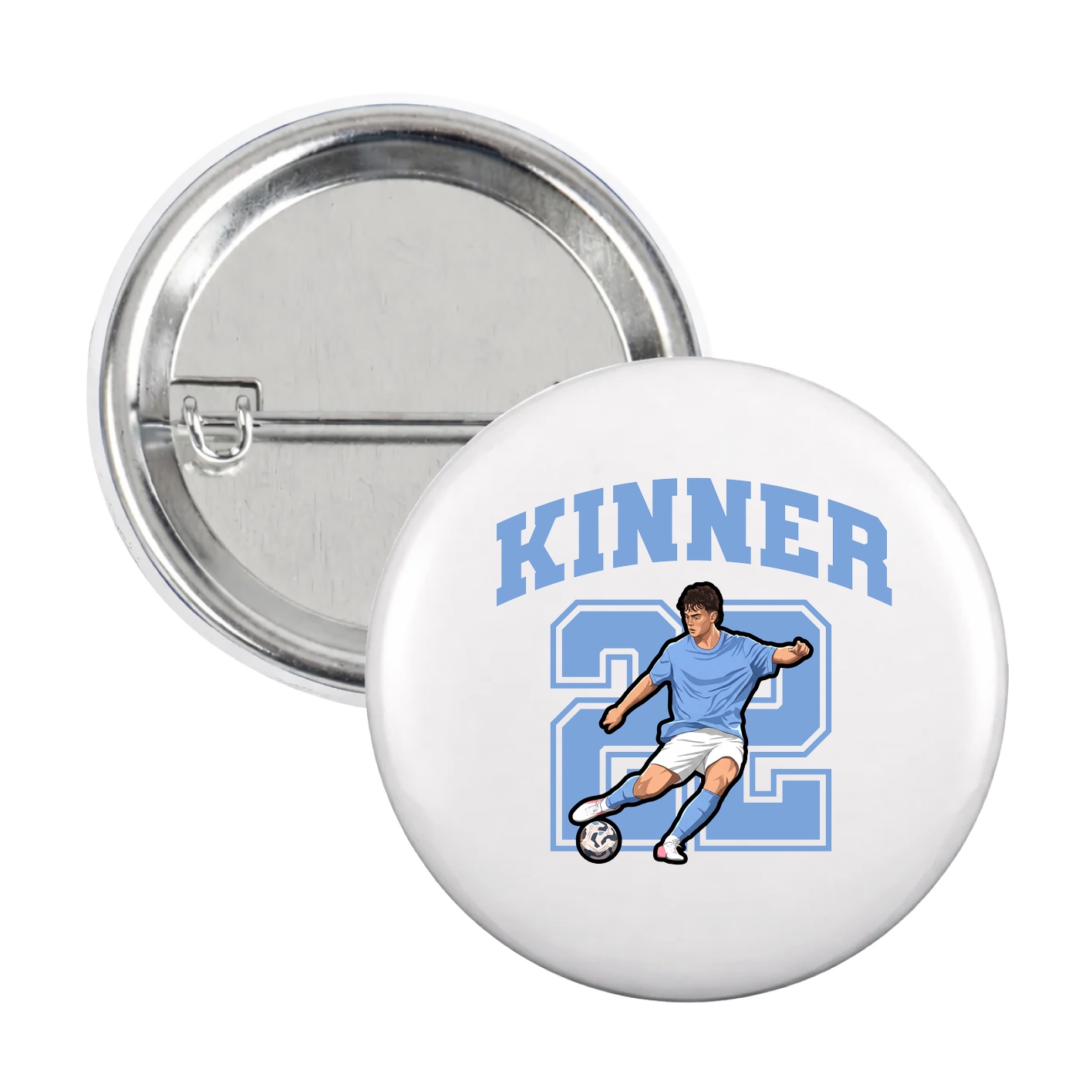 Game Day Button — Number in White