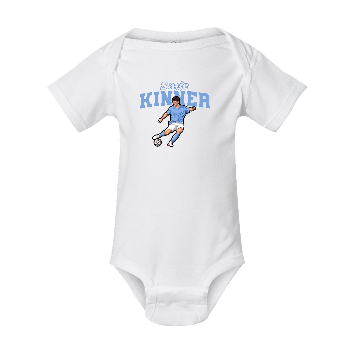 Baby Onesie — Name Arch in White