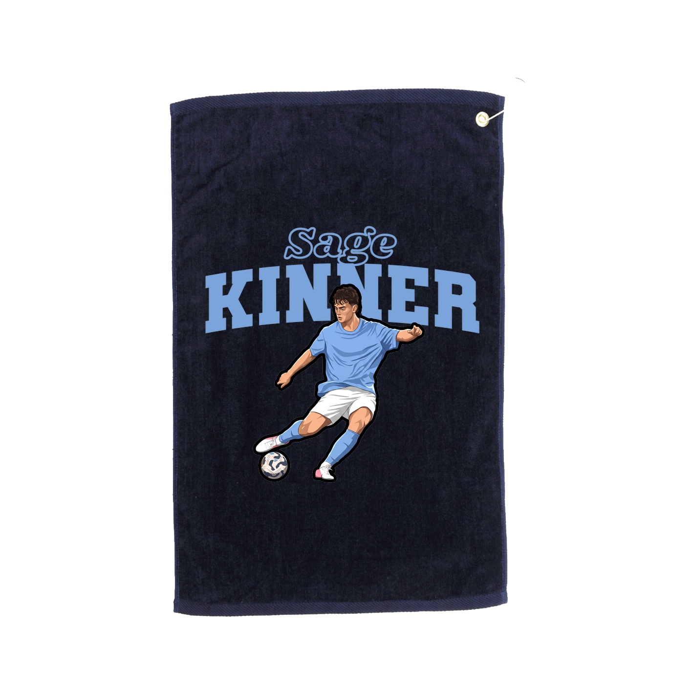 Golf Towel — Name Arch in Navy