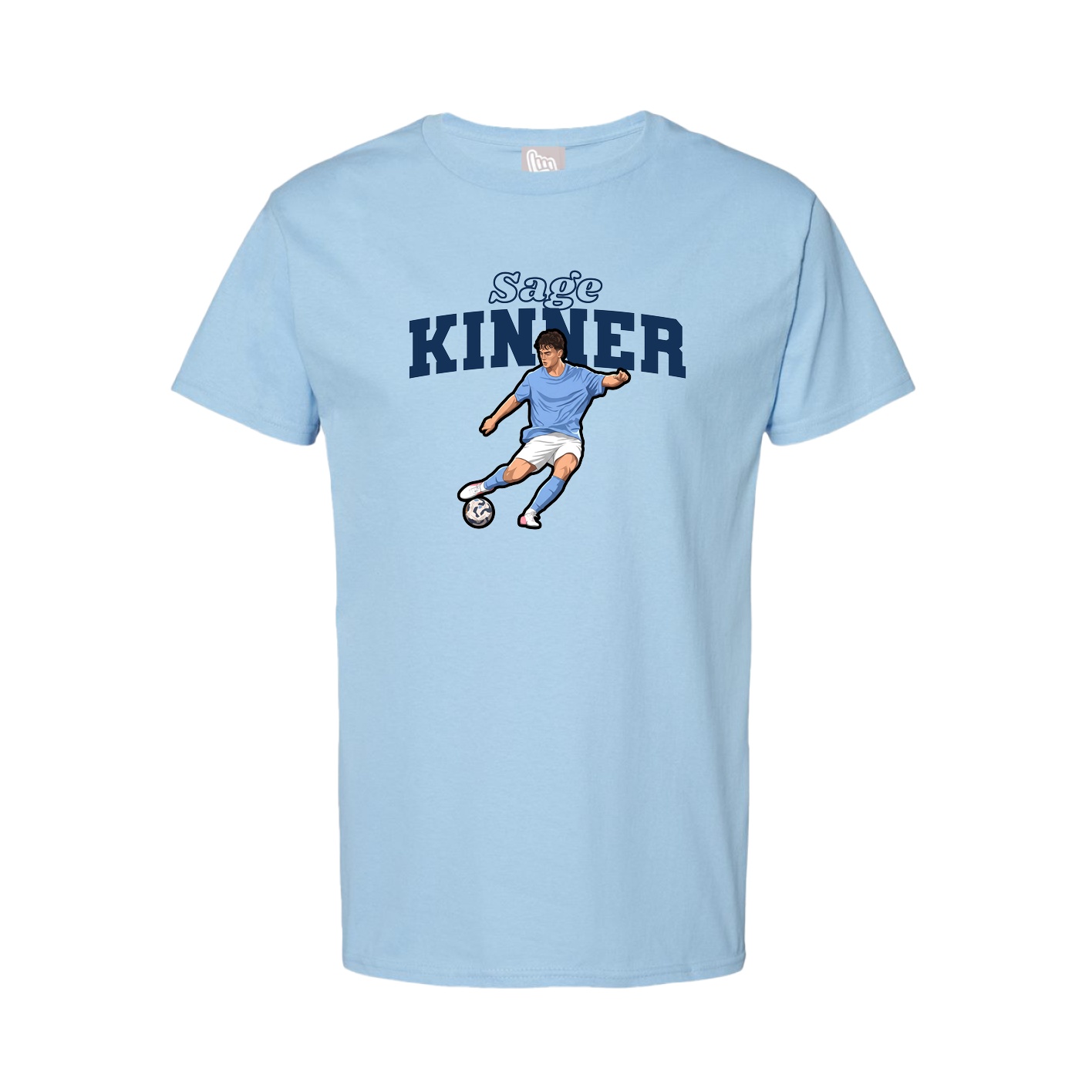 Youth Tee — Name Arch in Light Blue