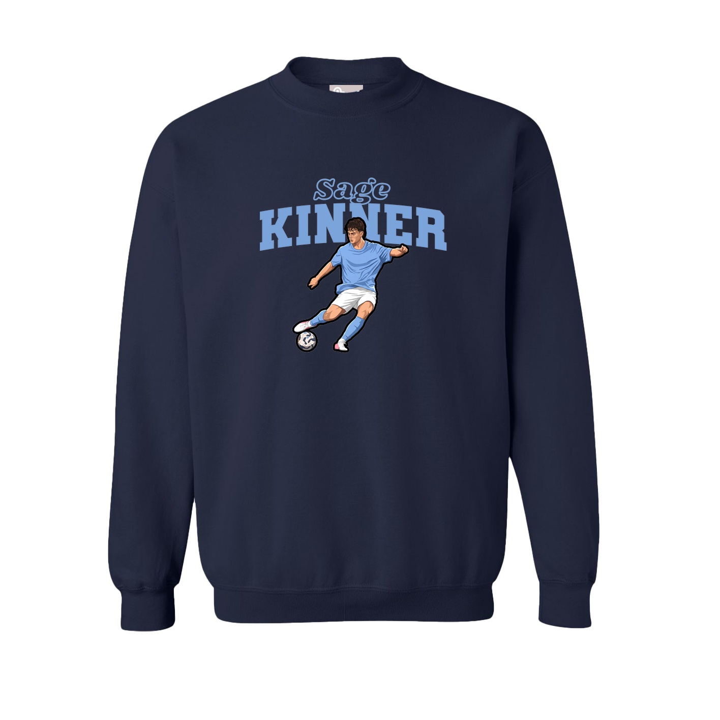 Fleece Crew — Name Arch in Navy