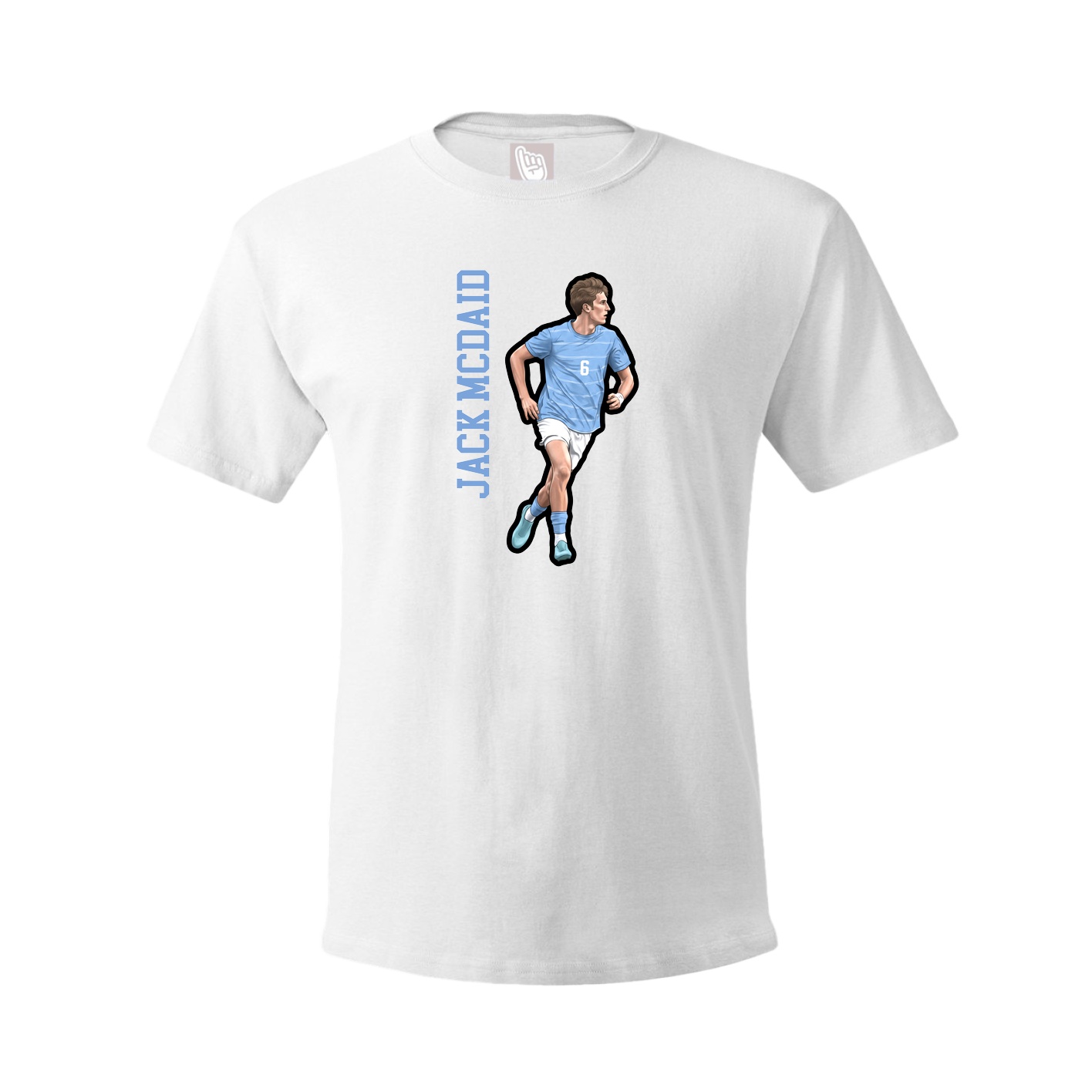 Youth Tee — Name Vertical in White
