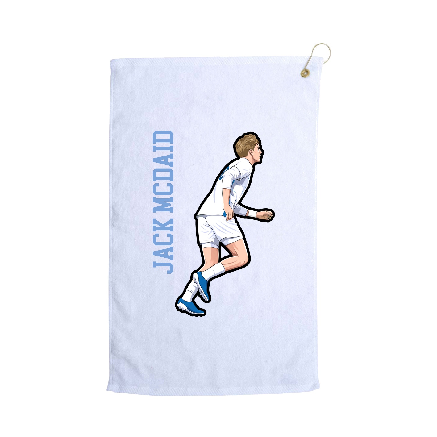 Golf Towel — Name Vertical in White