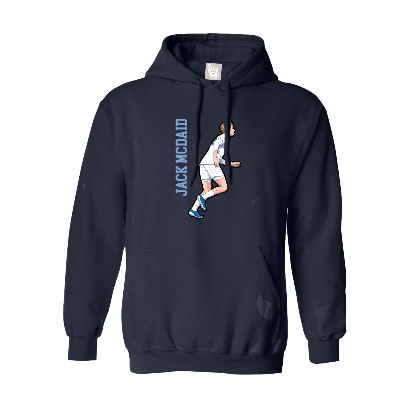 Hoodie — Name Vertical in Navy