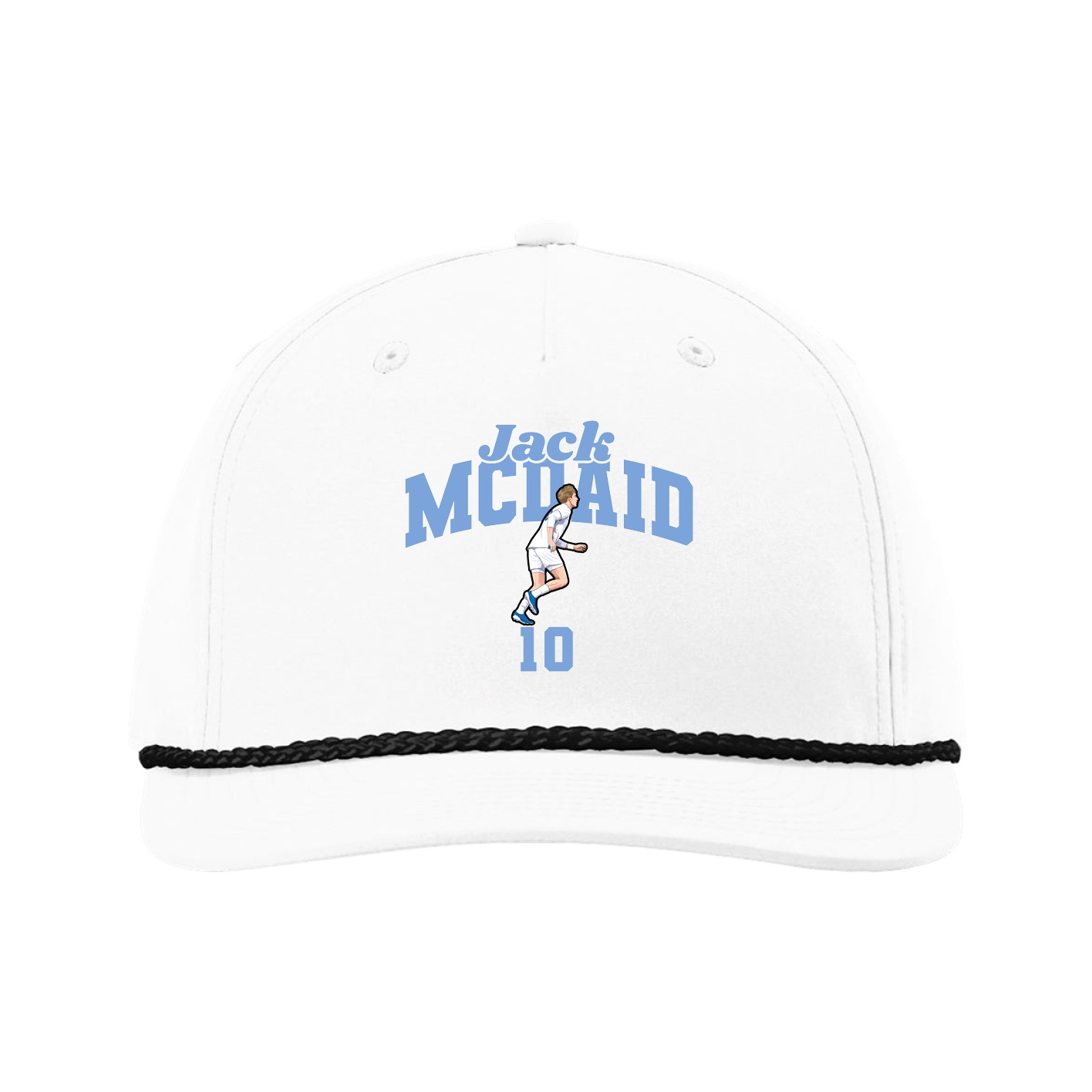 Five-Panel Classic Rope Cap — Signature Arch in White