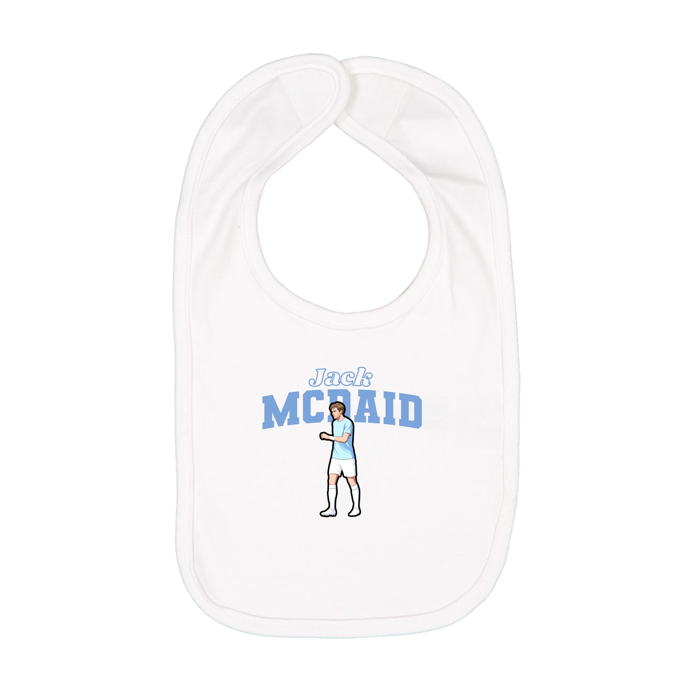 Infant Bib — Name Arch in White