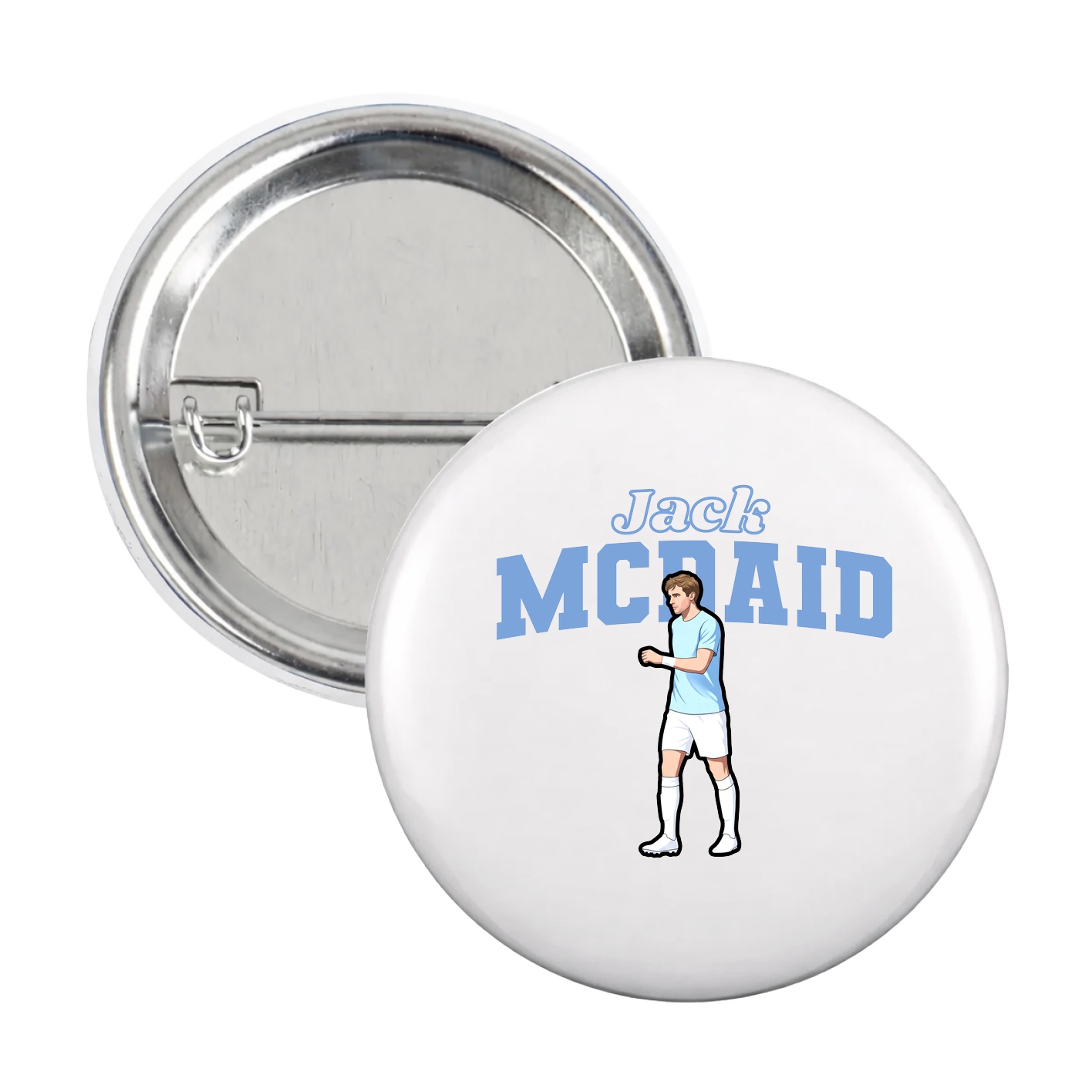 Game Day Button — Name Arch in White