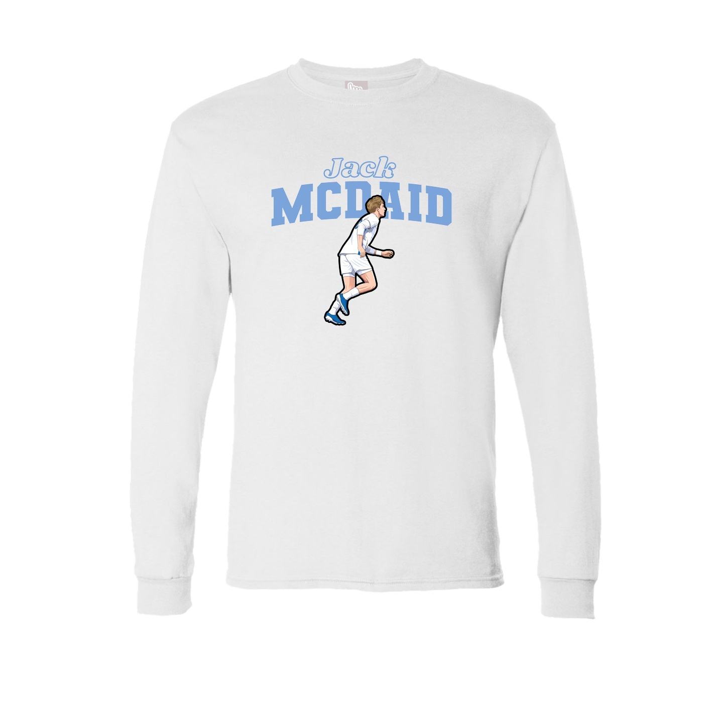 Long Sleeve Tee — Name Arch in White