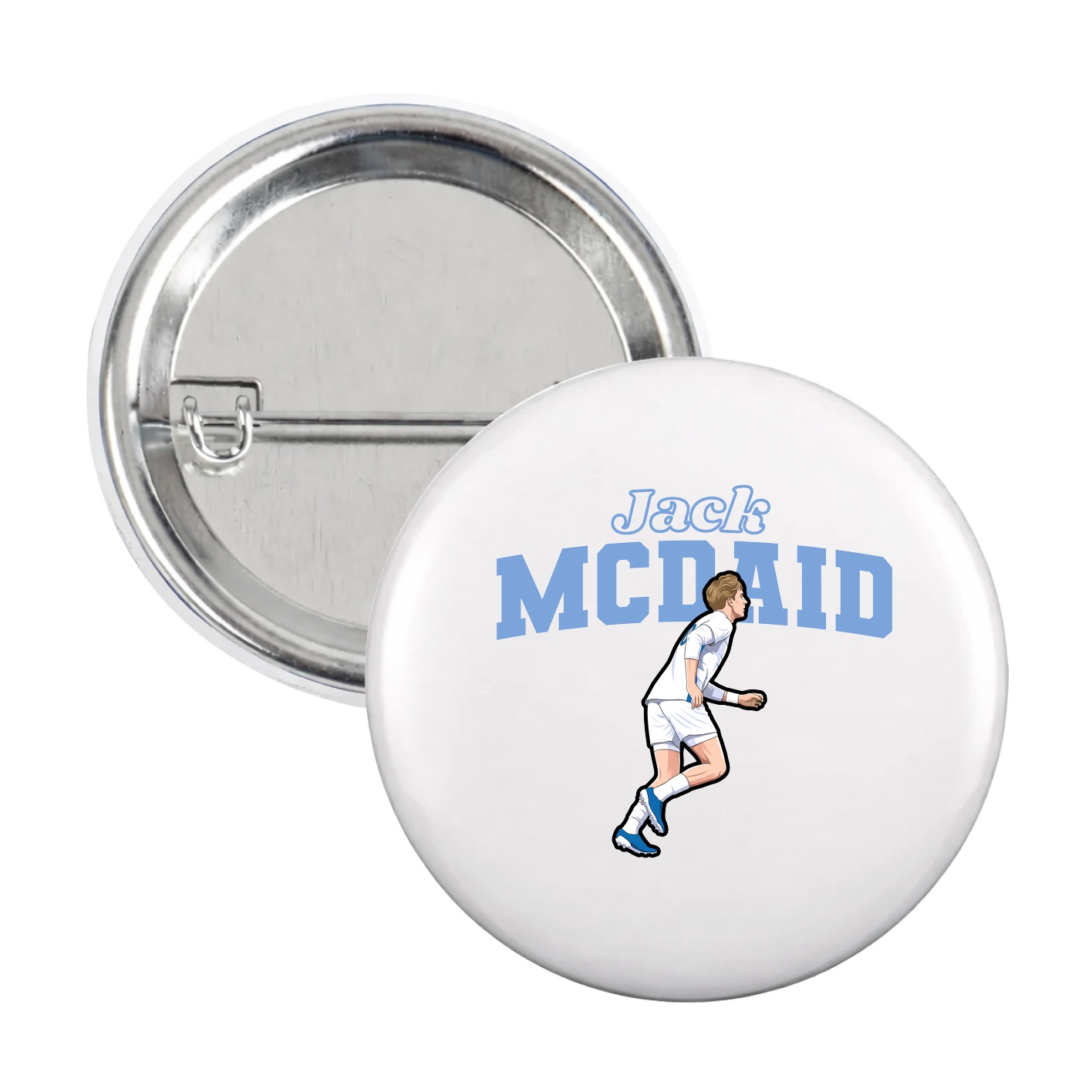 Game Day Button — Name Arch in White