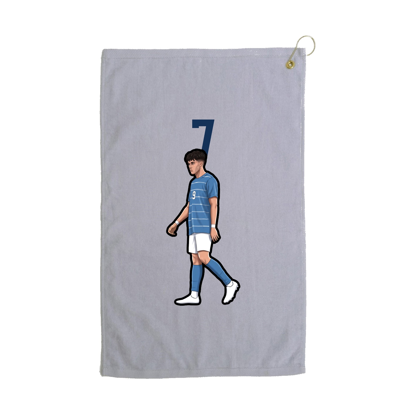 Golf Towel — Number Top in Grey