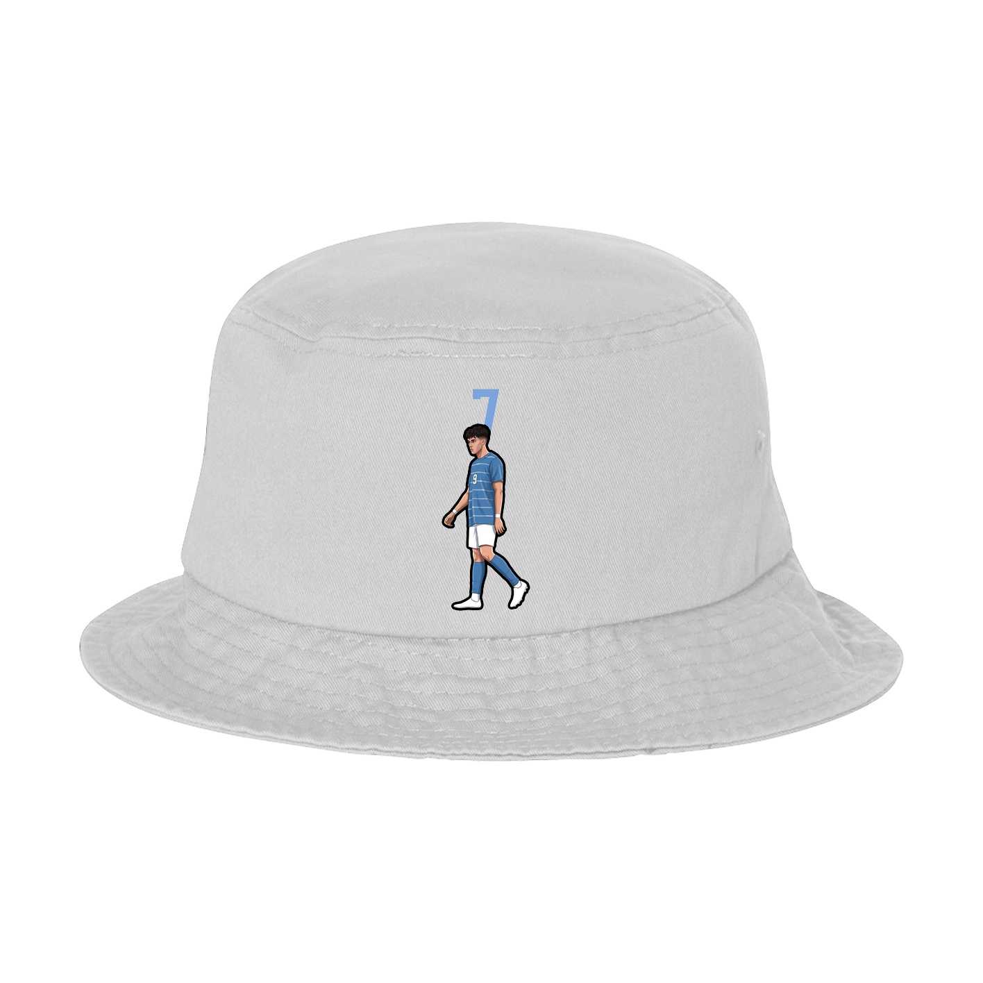 Bucket Cap — Number Top in White