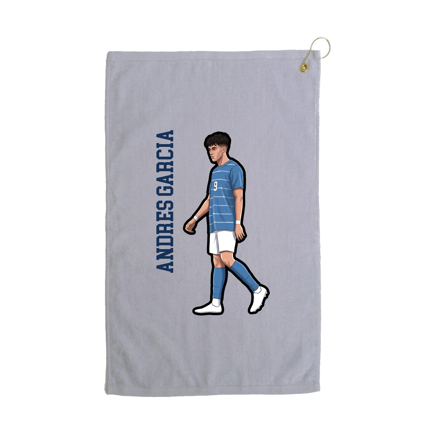 Golf Towel — Name Vertical in Grey