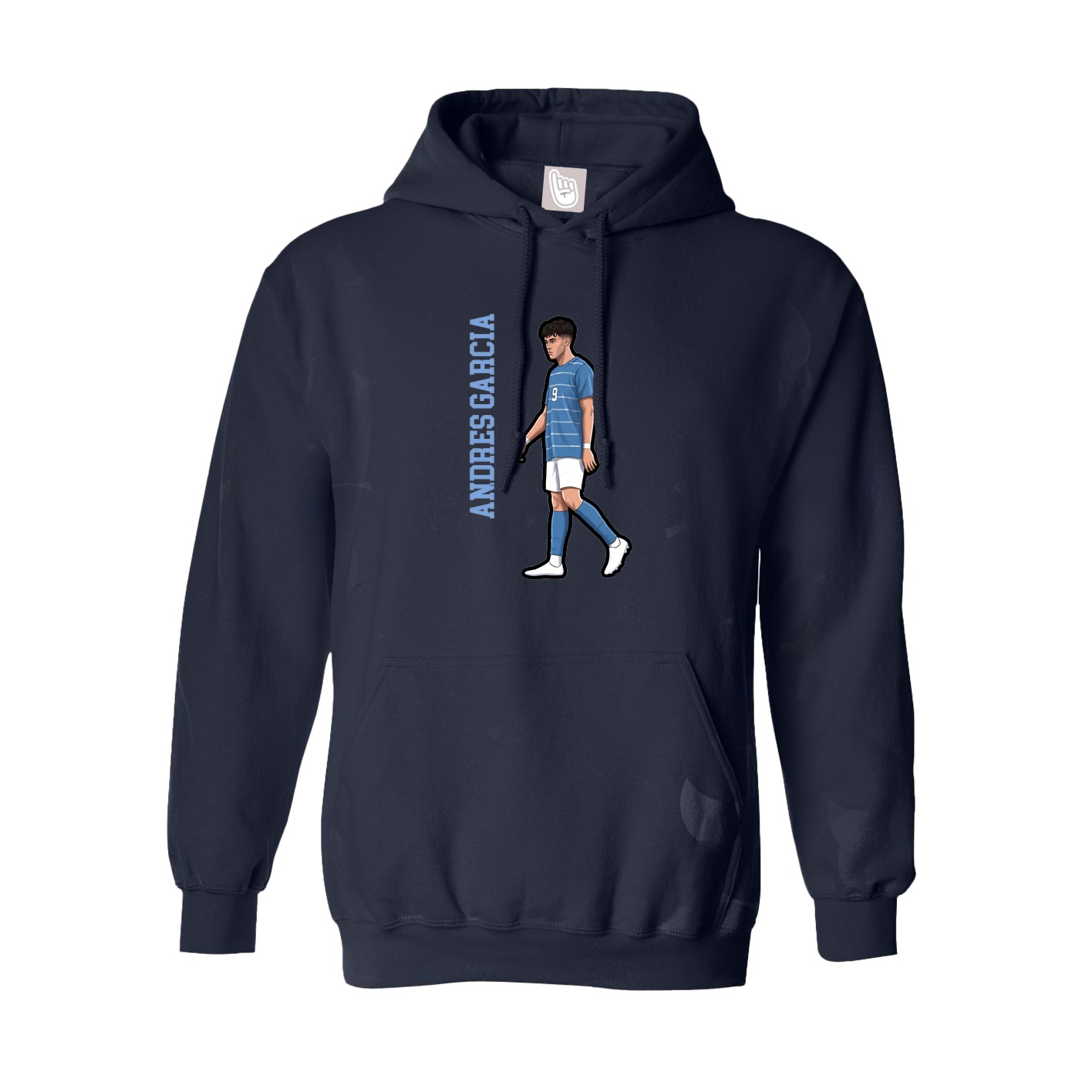 Hoodie — Name Vertical in Navy