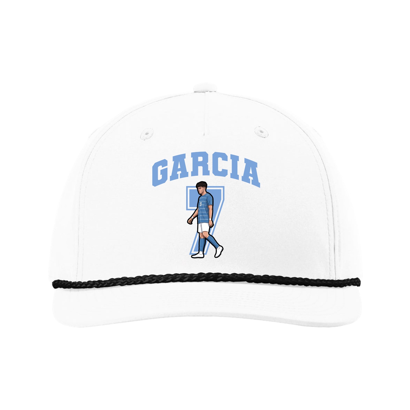 Five-Panel Classic Rope Cap — Number in White