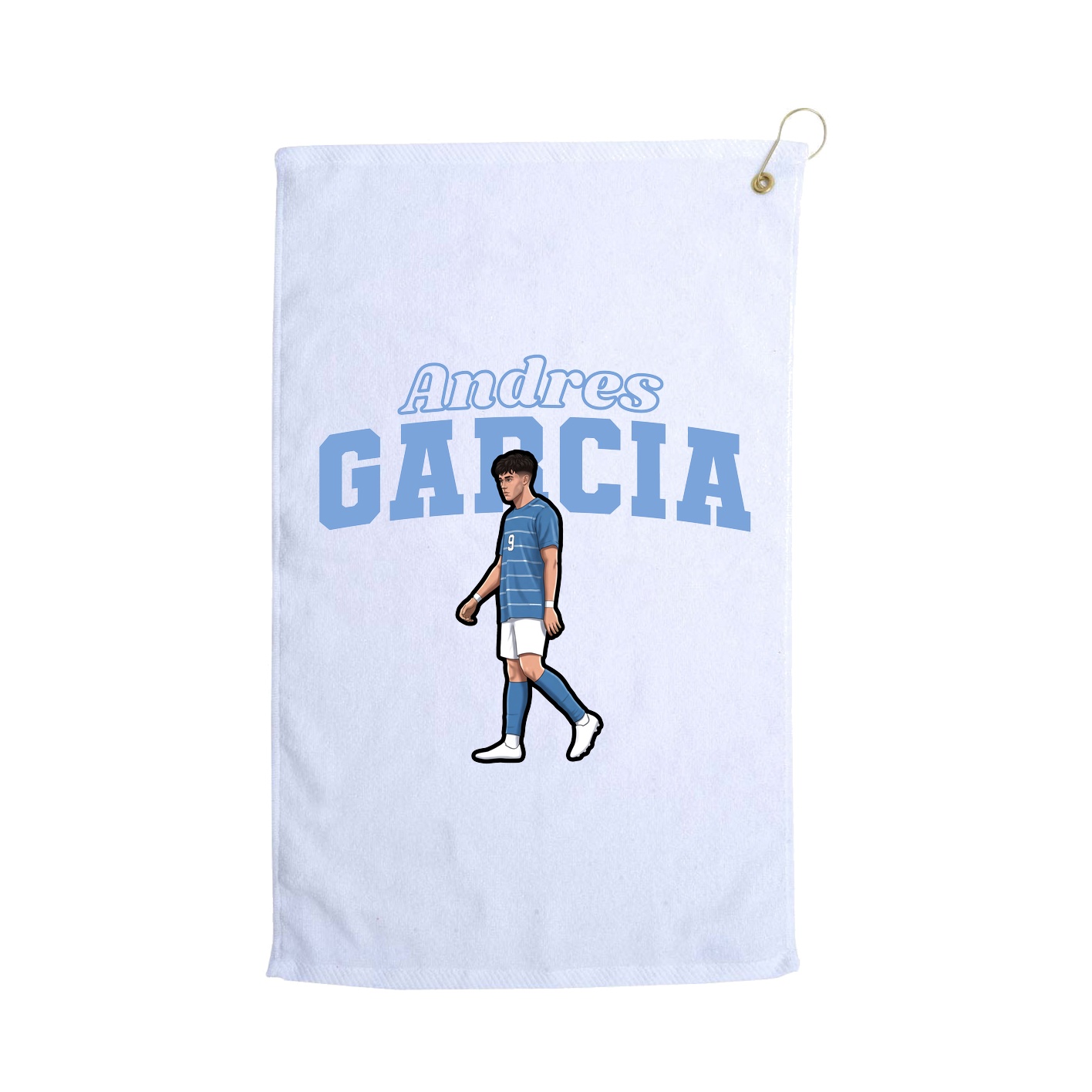 Golf Towel — Name Arch in White