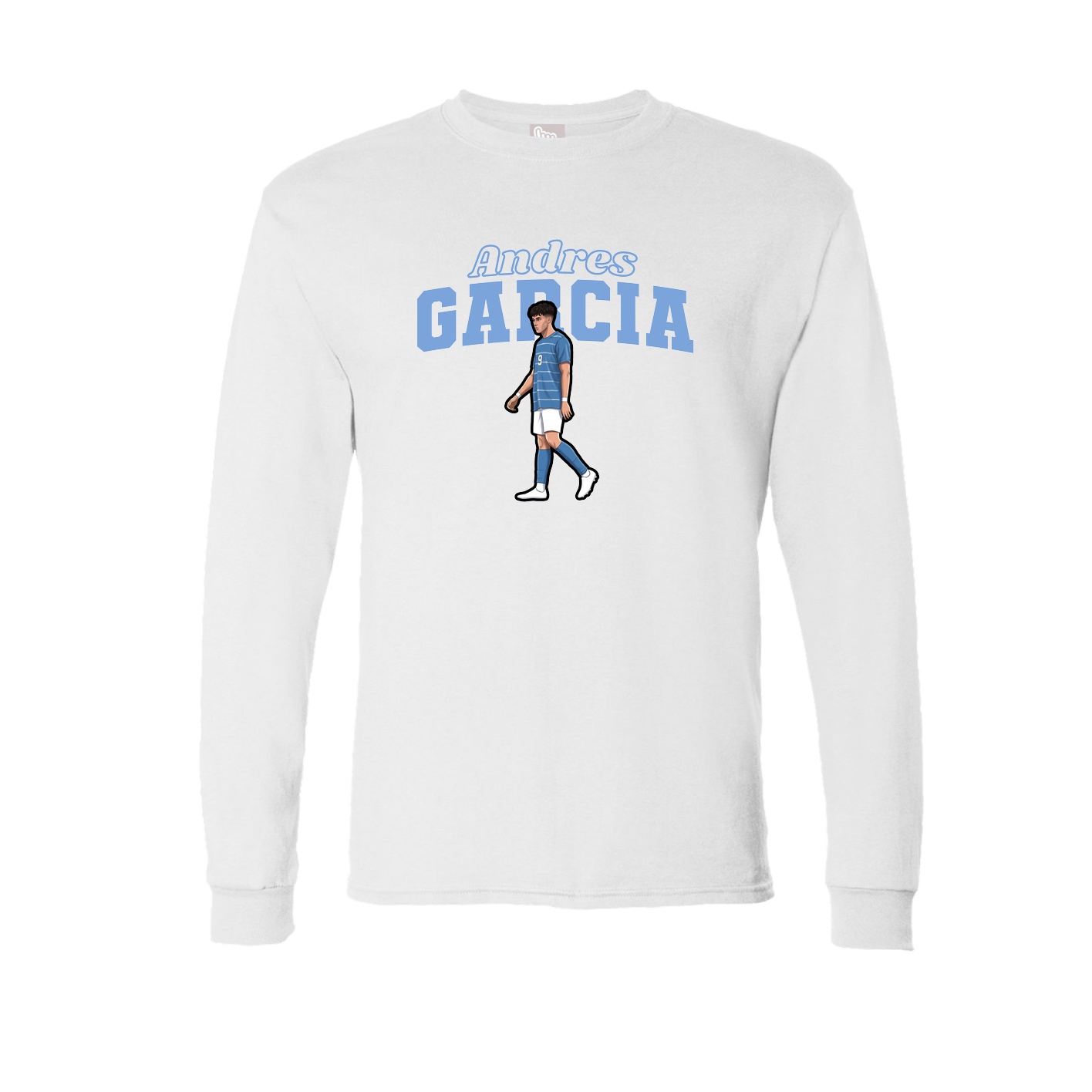Long Sleeve Tee — Name Arch in White