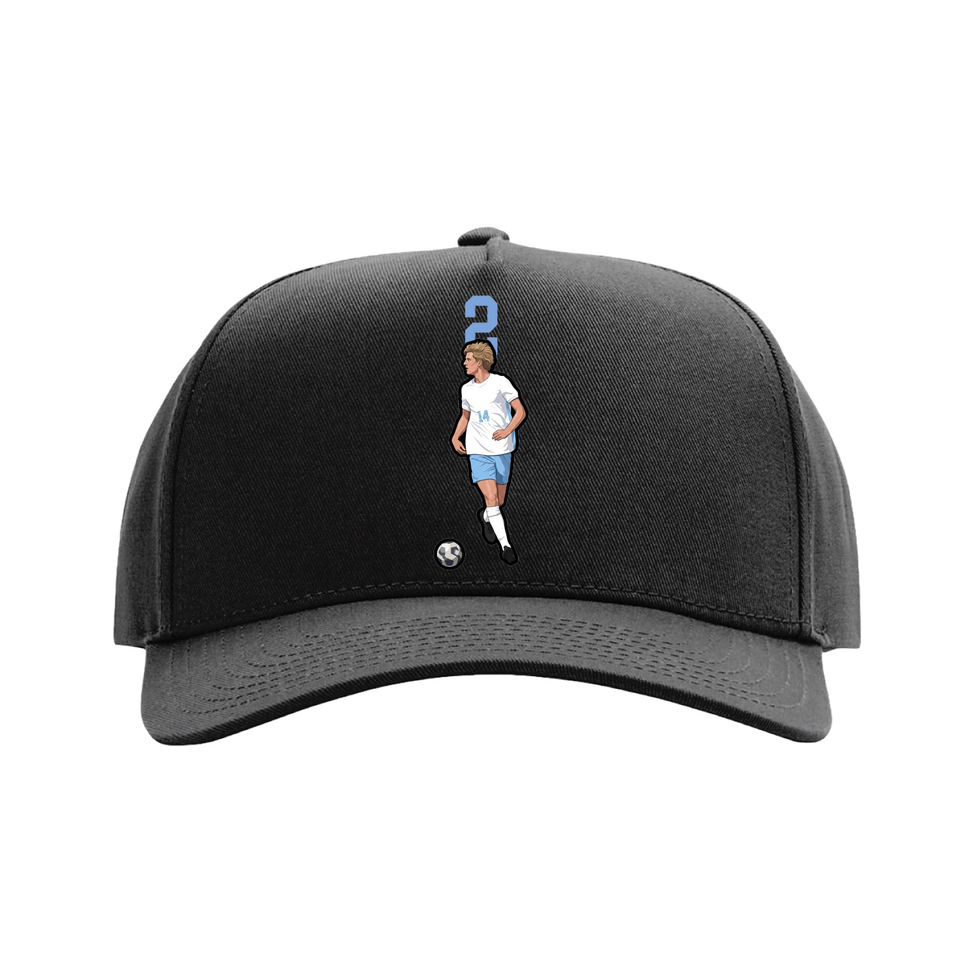 Full Fabric Five-Panel Champ Cap — Number Top in Black