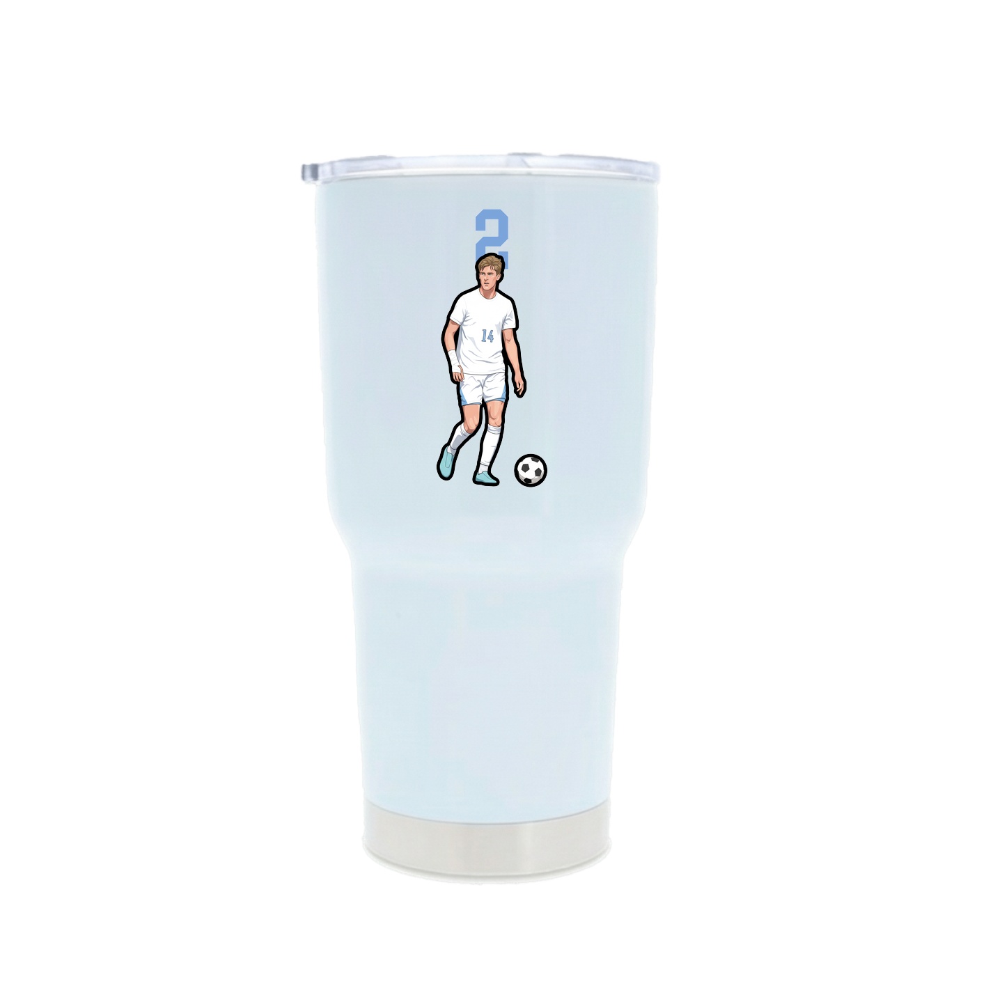 30oz Stainless Steel Tumbler — Number Top in White