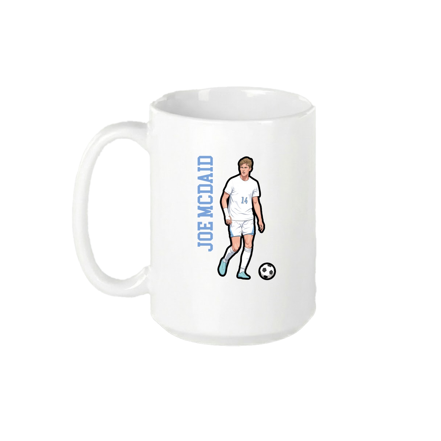 15oz Coffee Mug — Name Vertical in White
