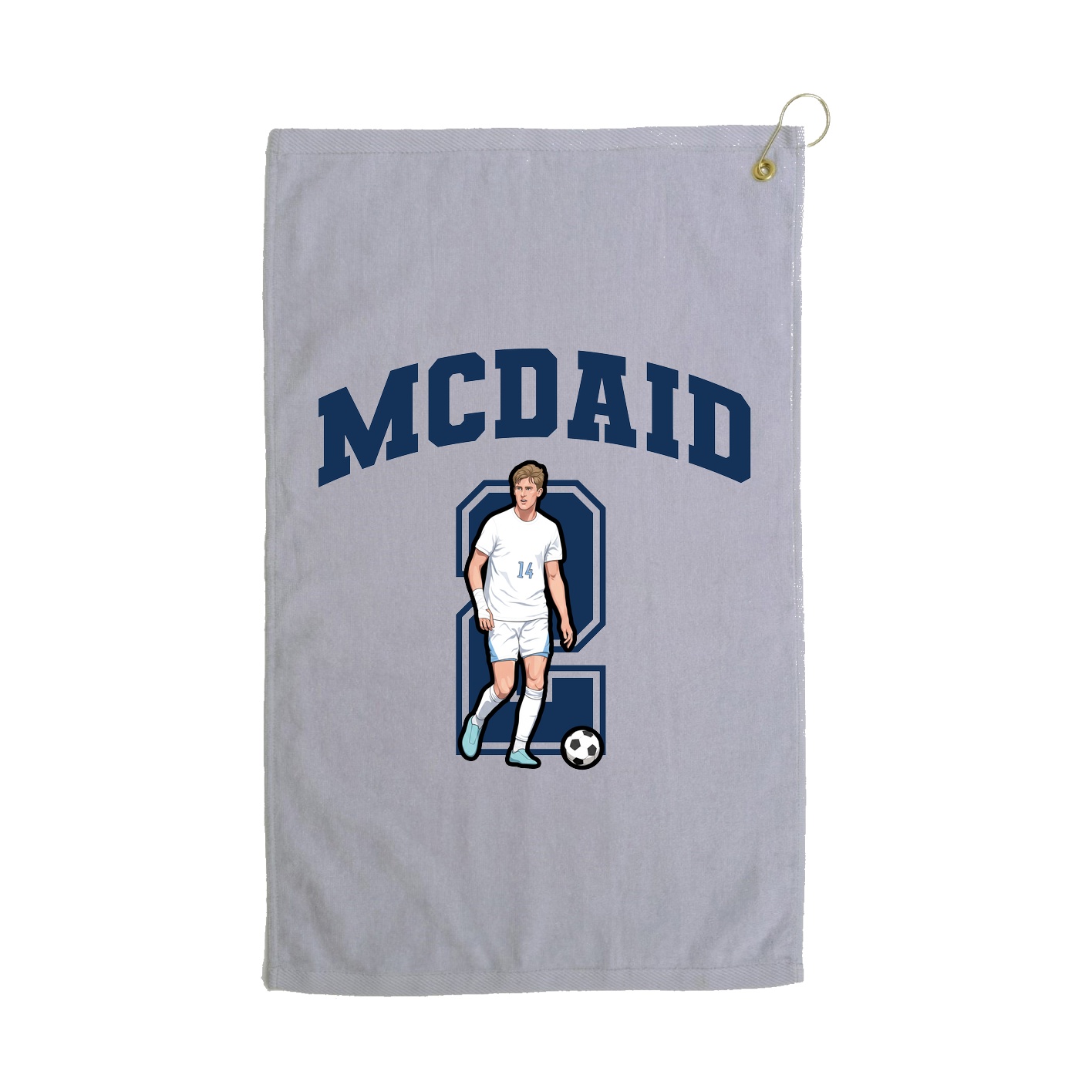 Golf Towel — Number in Grey