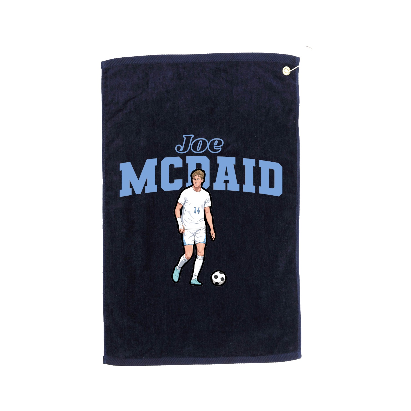 Golf Towel — Name Arch in Navy