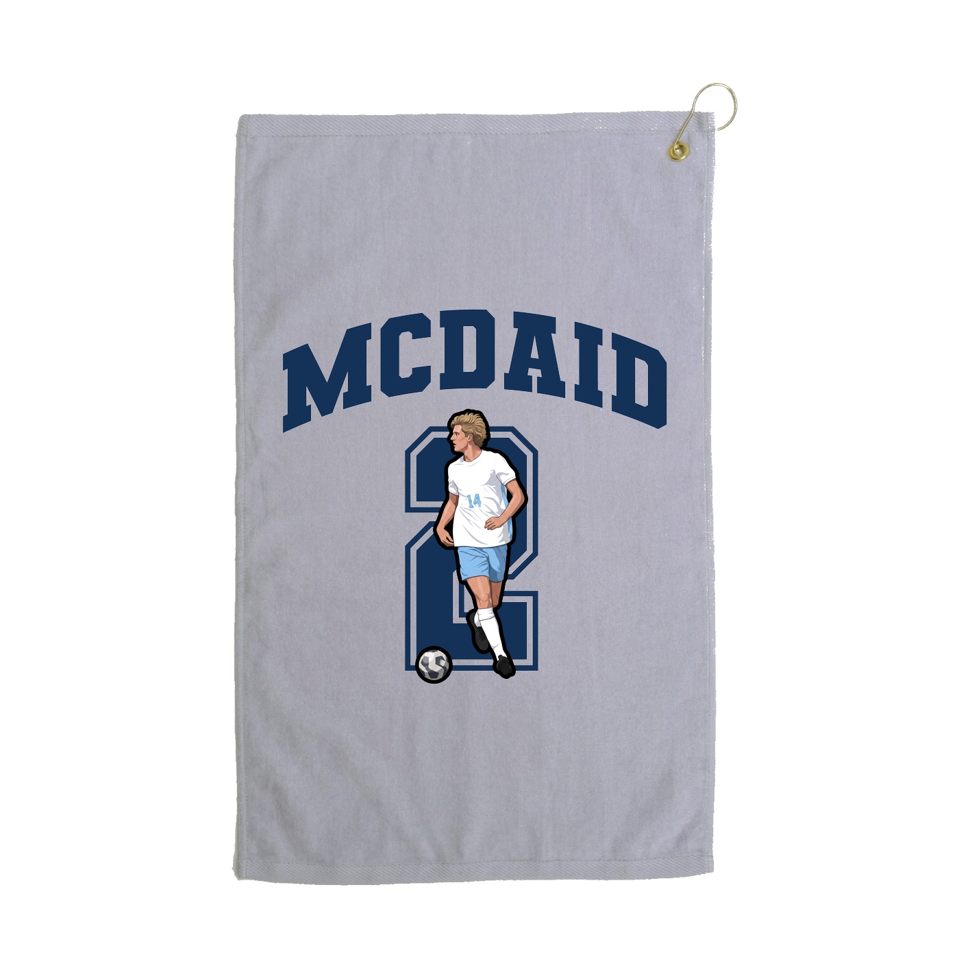 Golf Towel — Number in Grey