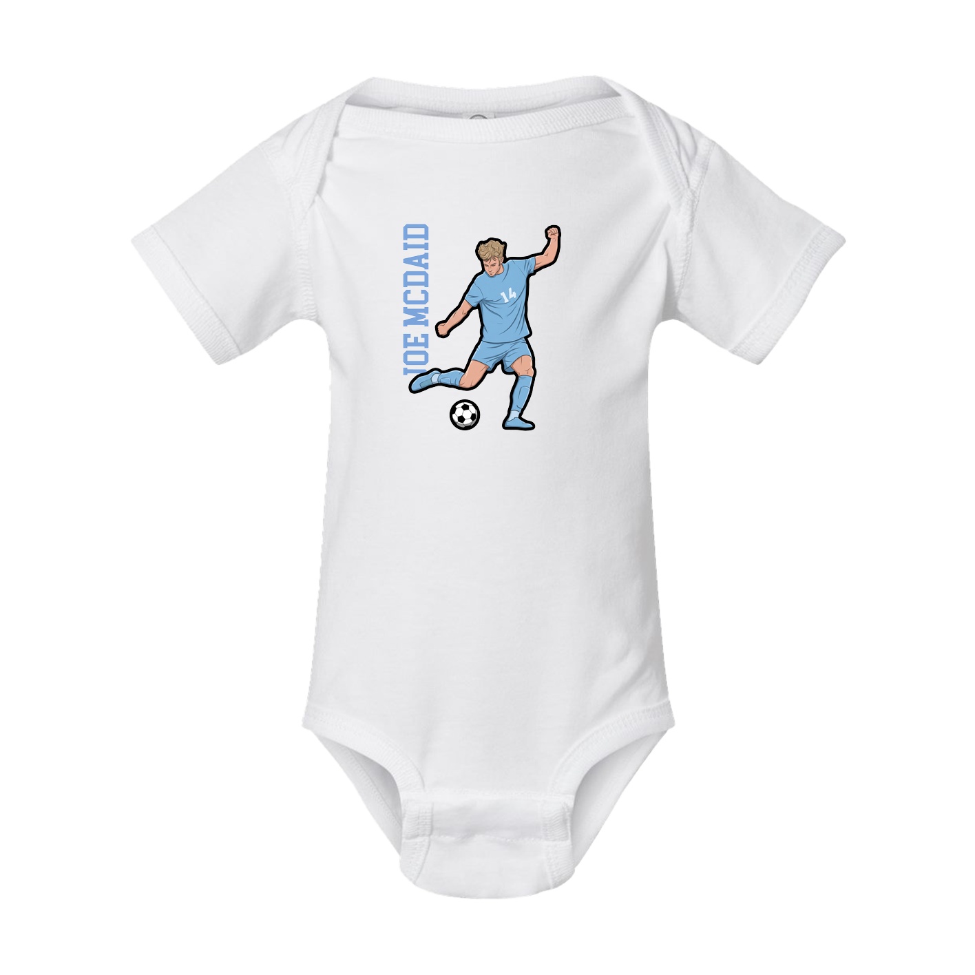 Baby Onesie — Name Vertical in White
