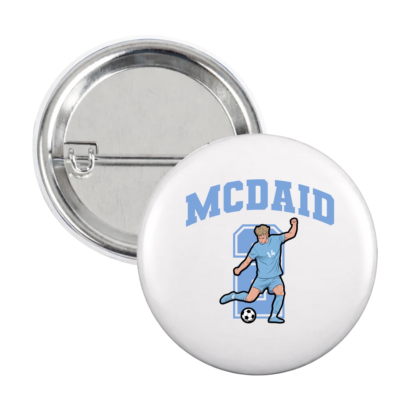 Game Day Button — Number in White