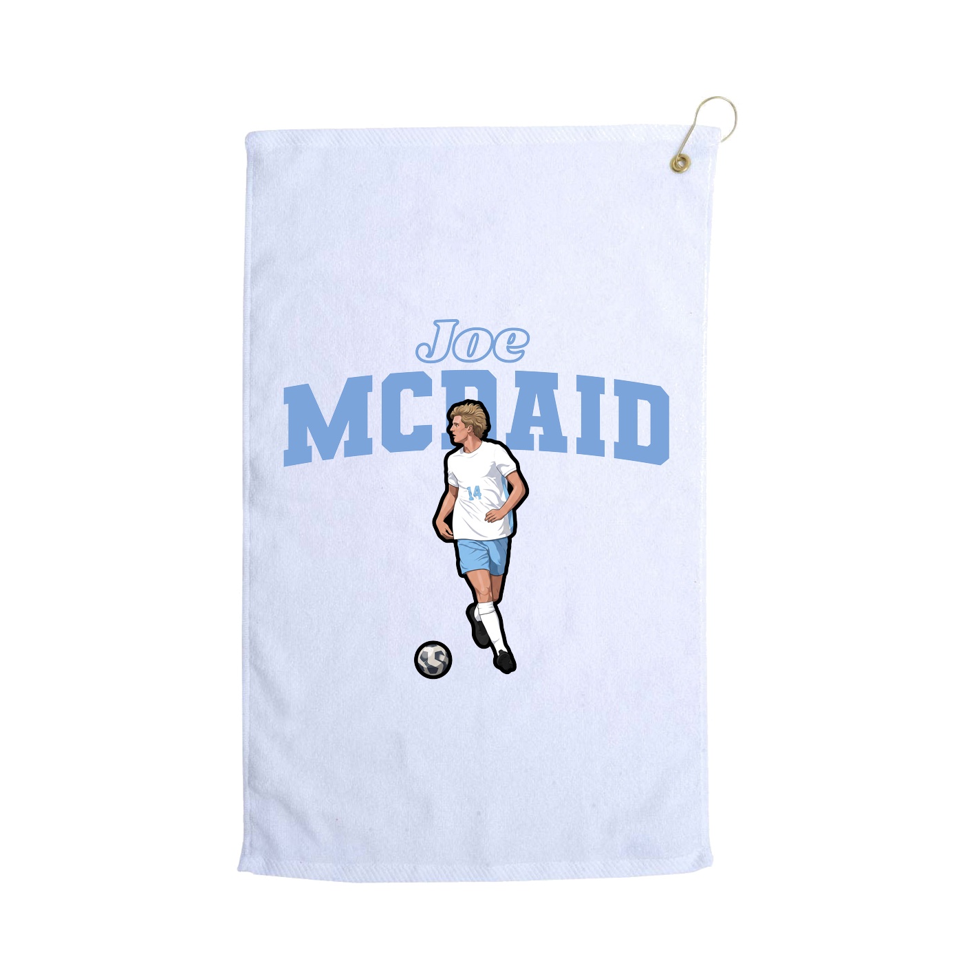 Golf Towel — Name Arch in White