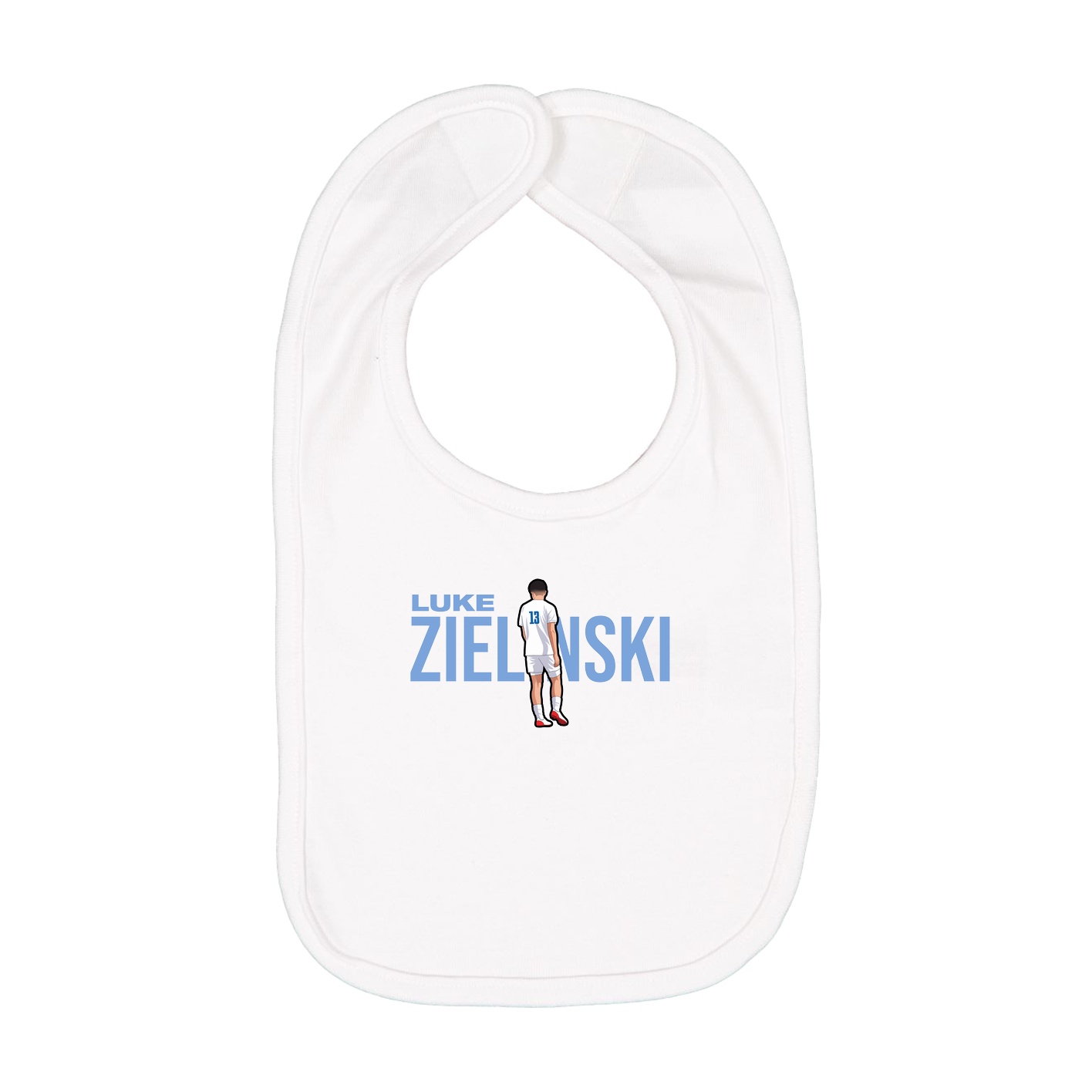 Infant Bib — Player Name in White