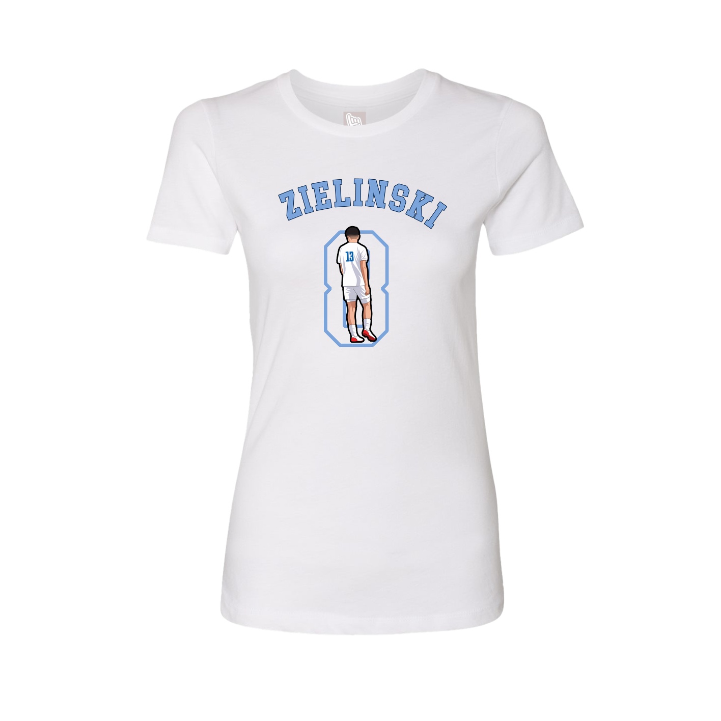 Fitted Women's Tee — Shirsey Arch in White