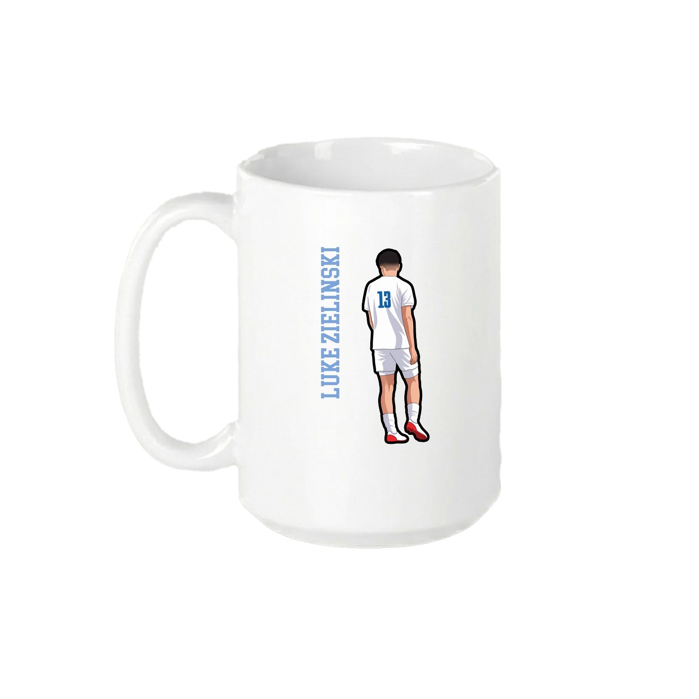 15oz Coffee Mug — Name Vertical in White