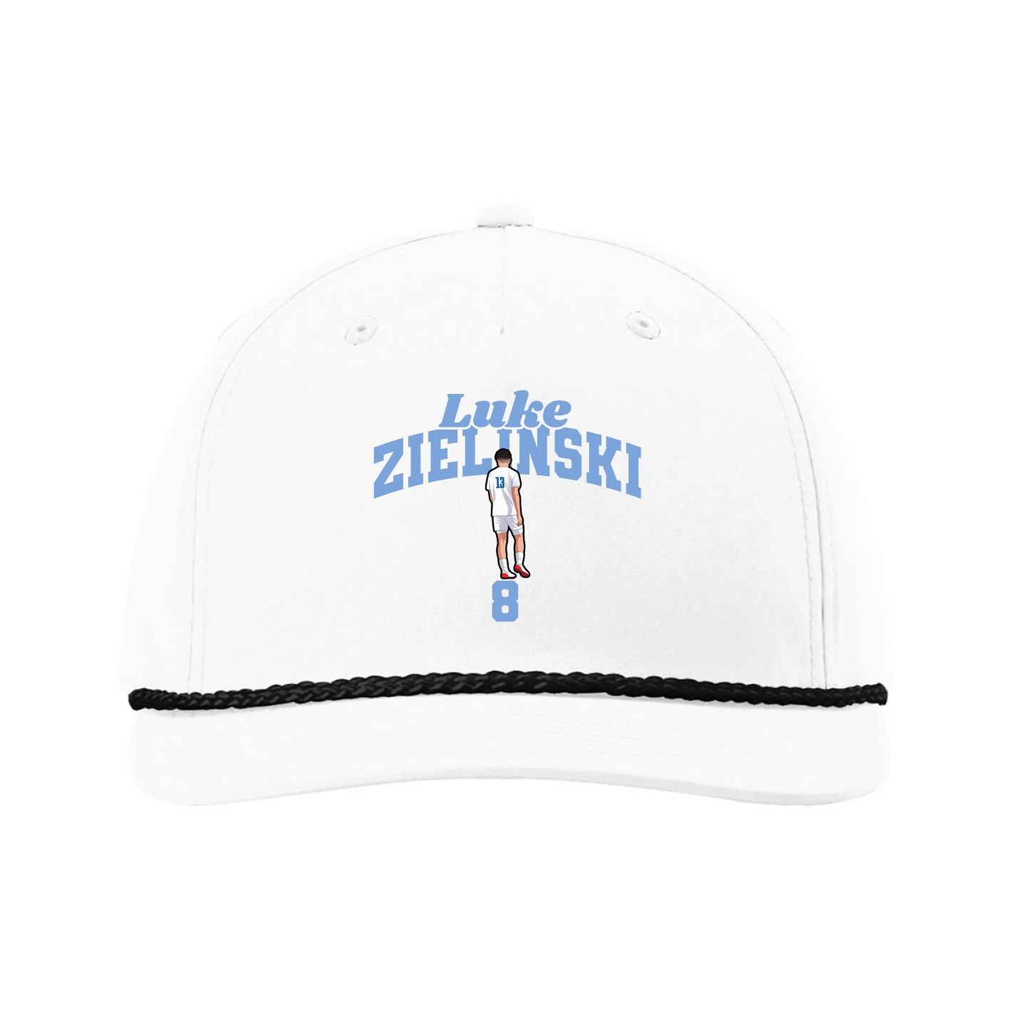 Five-Panel Classic Rope Cap — Signature Arch in White