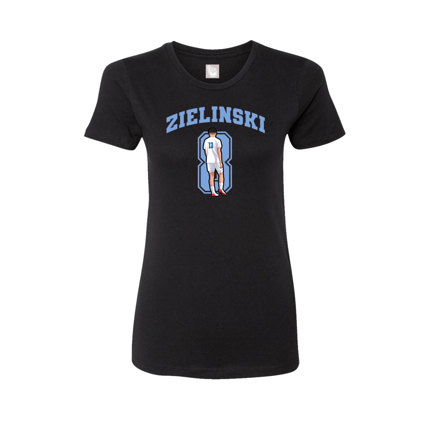 Fitted Women's Tee — Number in Black
