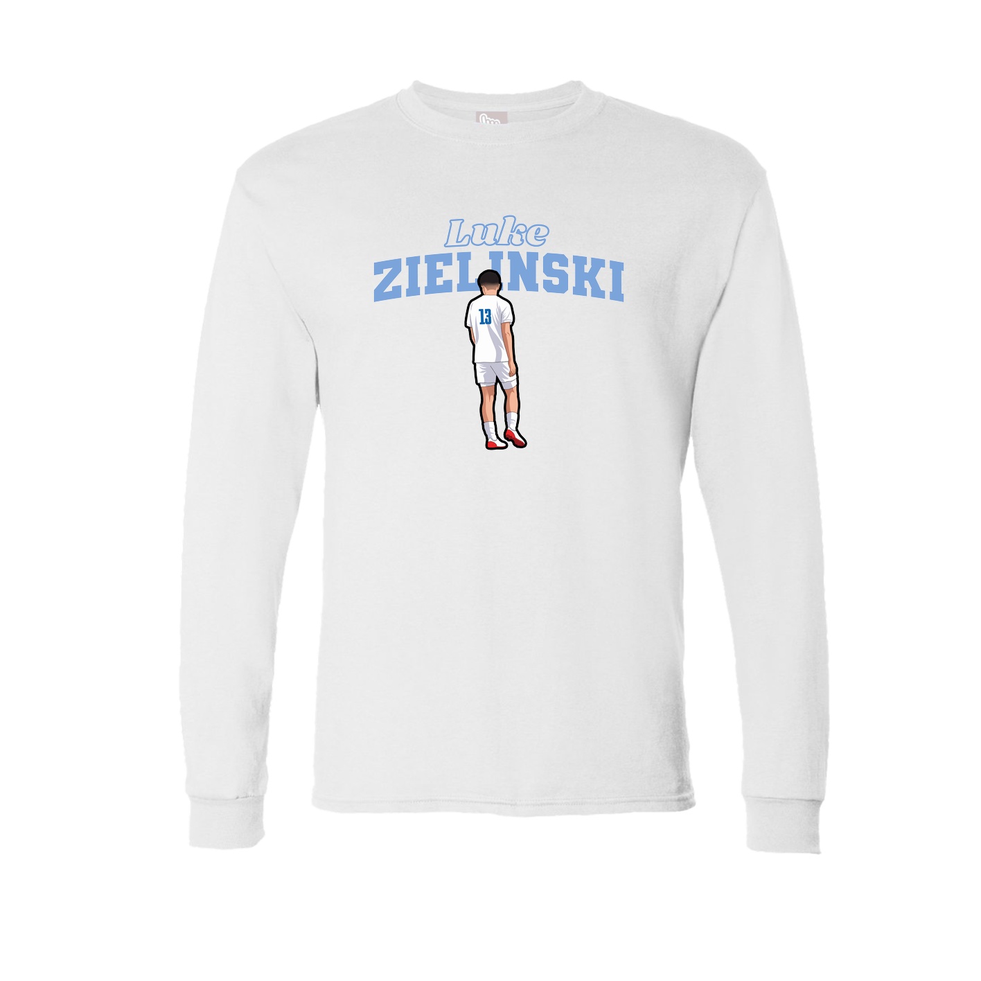 Long Sleeve Tee — Name Arch in White