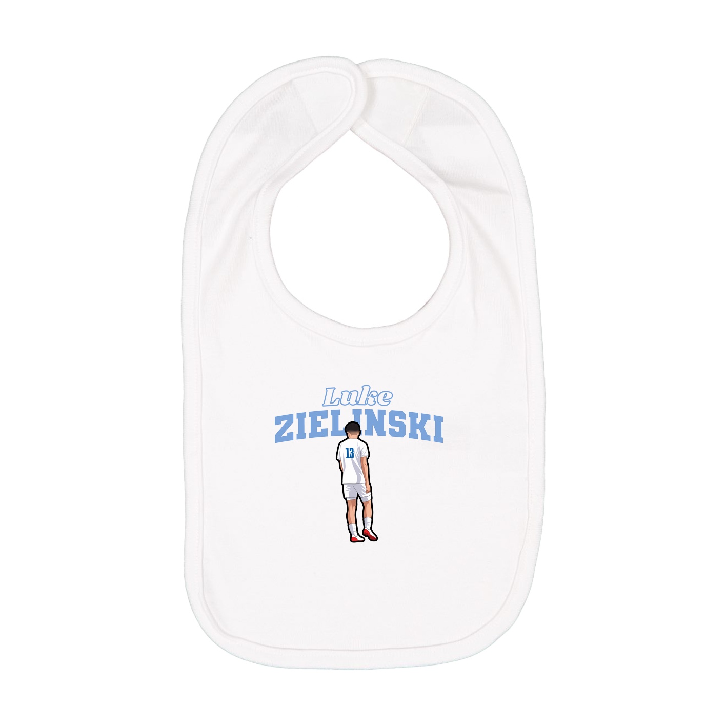 Infant Bib — Name Arch in White