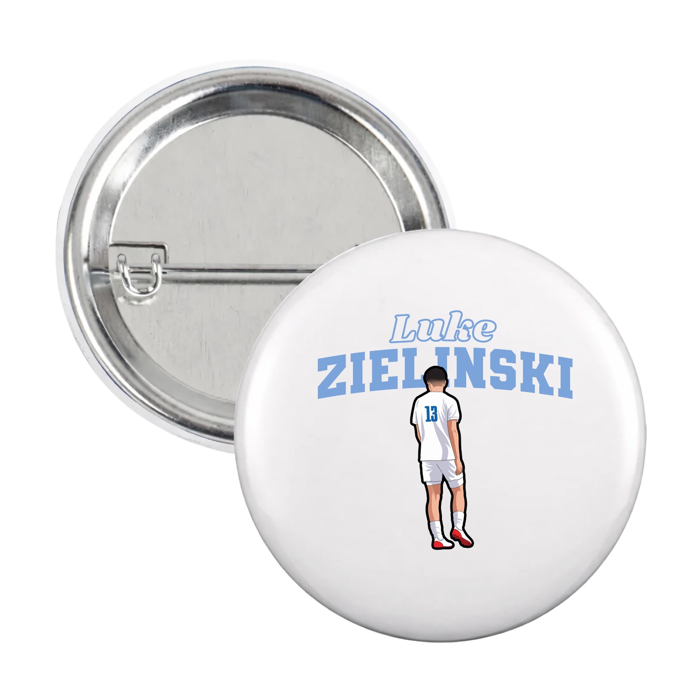 Game Day Button — Name Arch in White