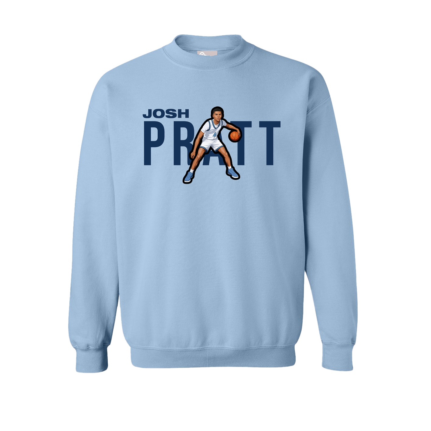 Fleece Crew — Player Name in Light Blue
