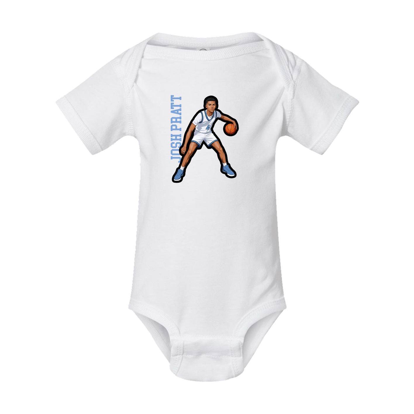 Baby Onesie — Name Vertical in White
