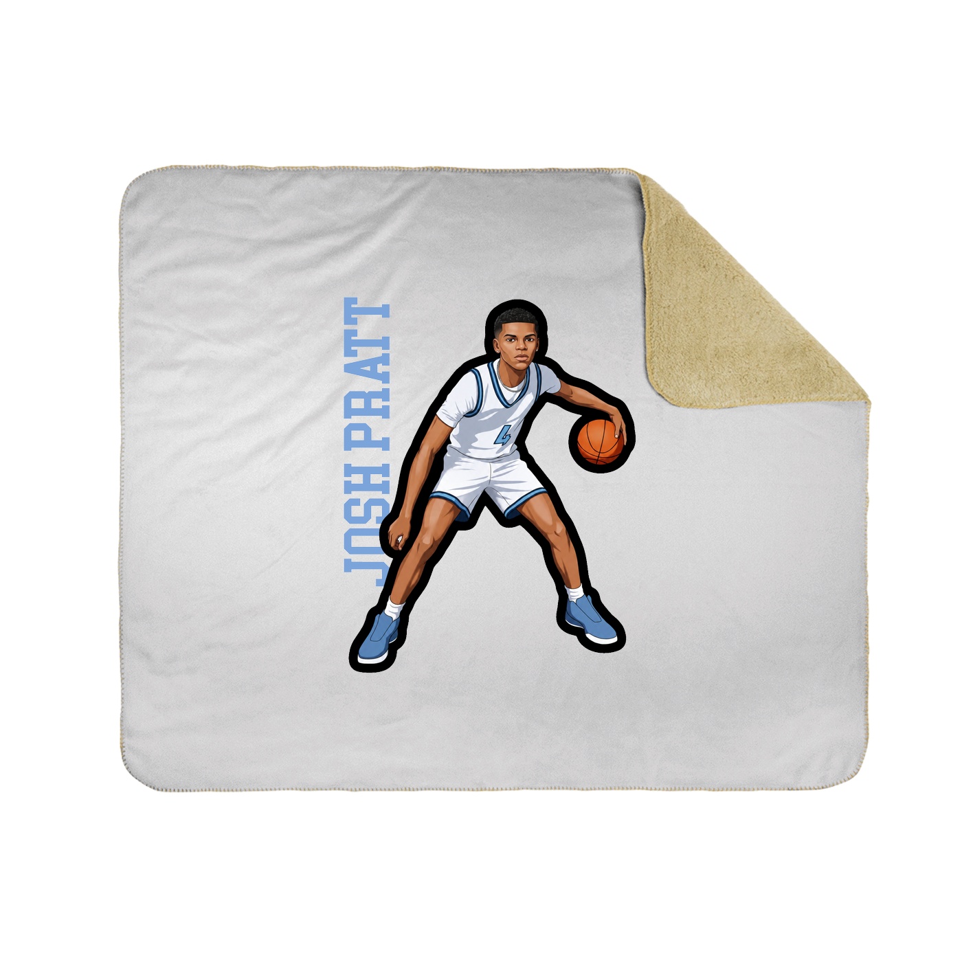 Throw Blanket — Name Vertical in White
