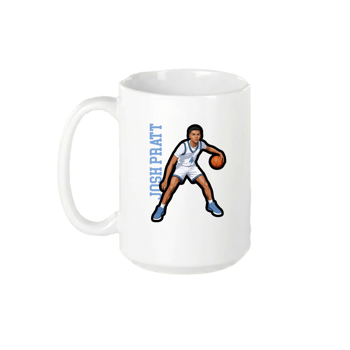 15oz Coffee Mug — Name Vertical in White