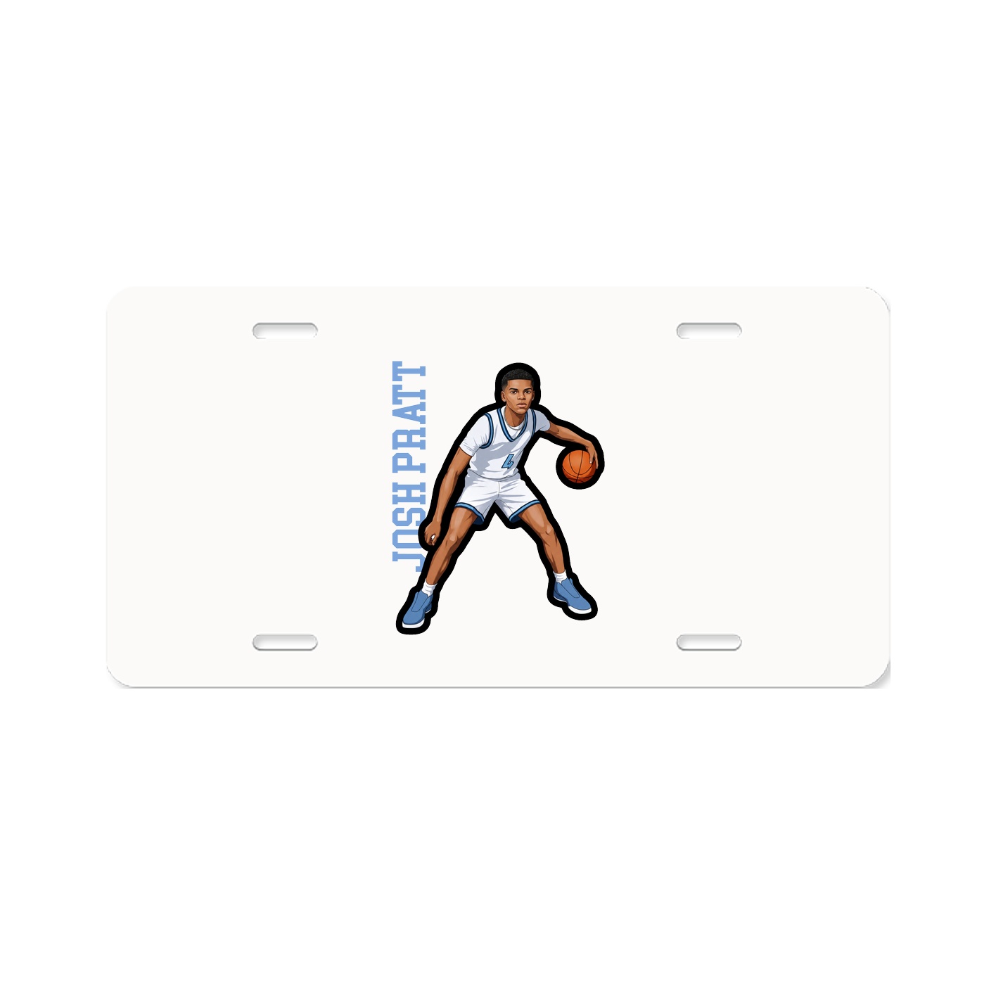 License Plate — Name Vertical in Classic