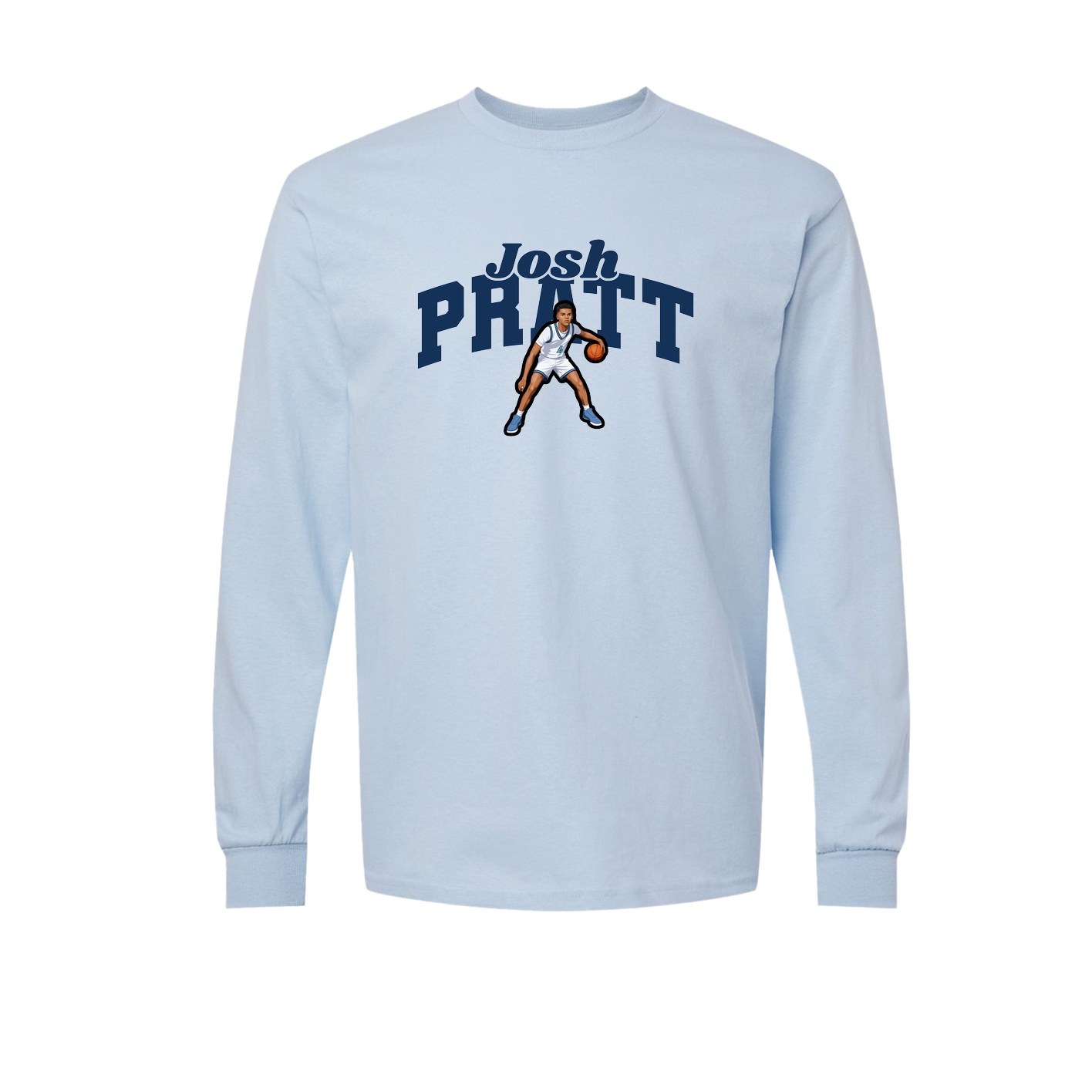 Long Sleeve Tee — Signature Arch in Light Blue