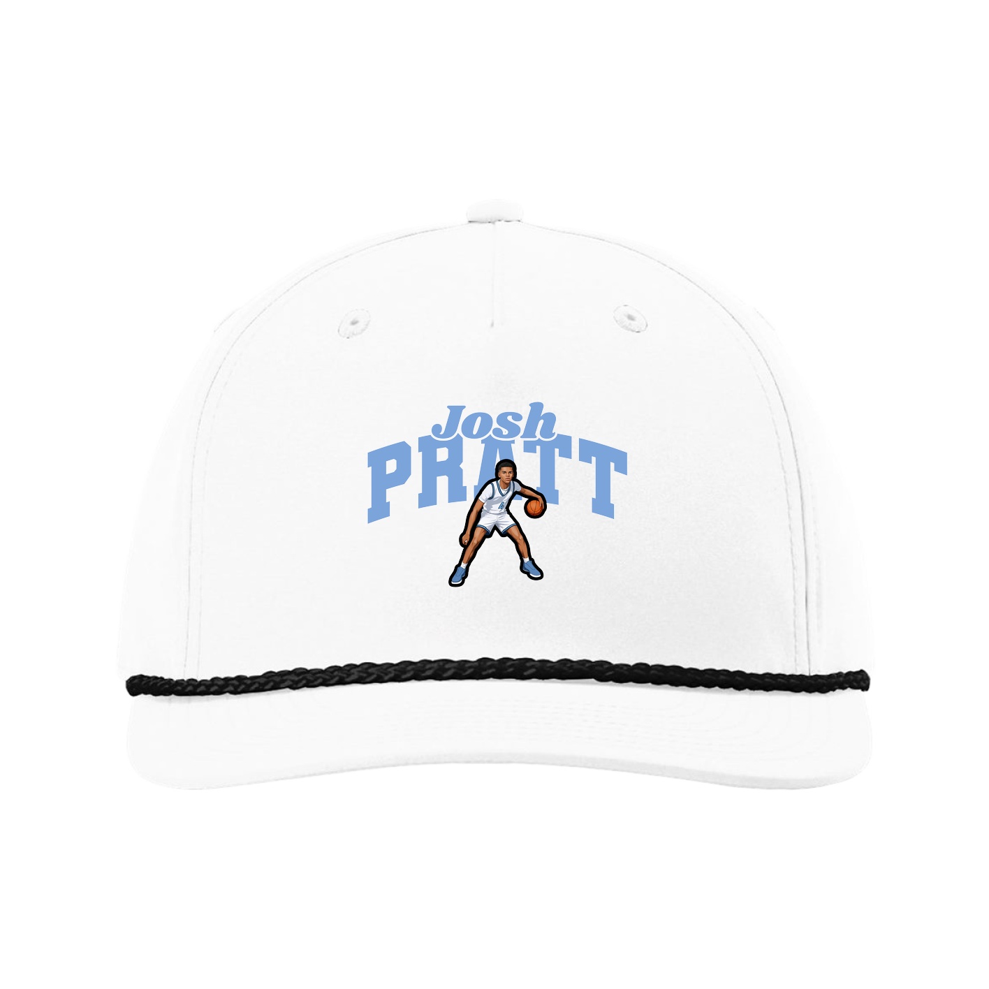 Five-Panel Classic Rope Cap — Signature Arch in White