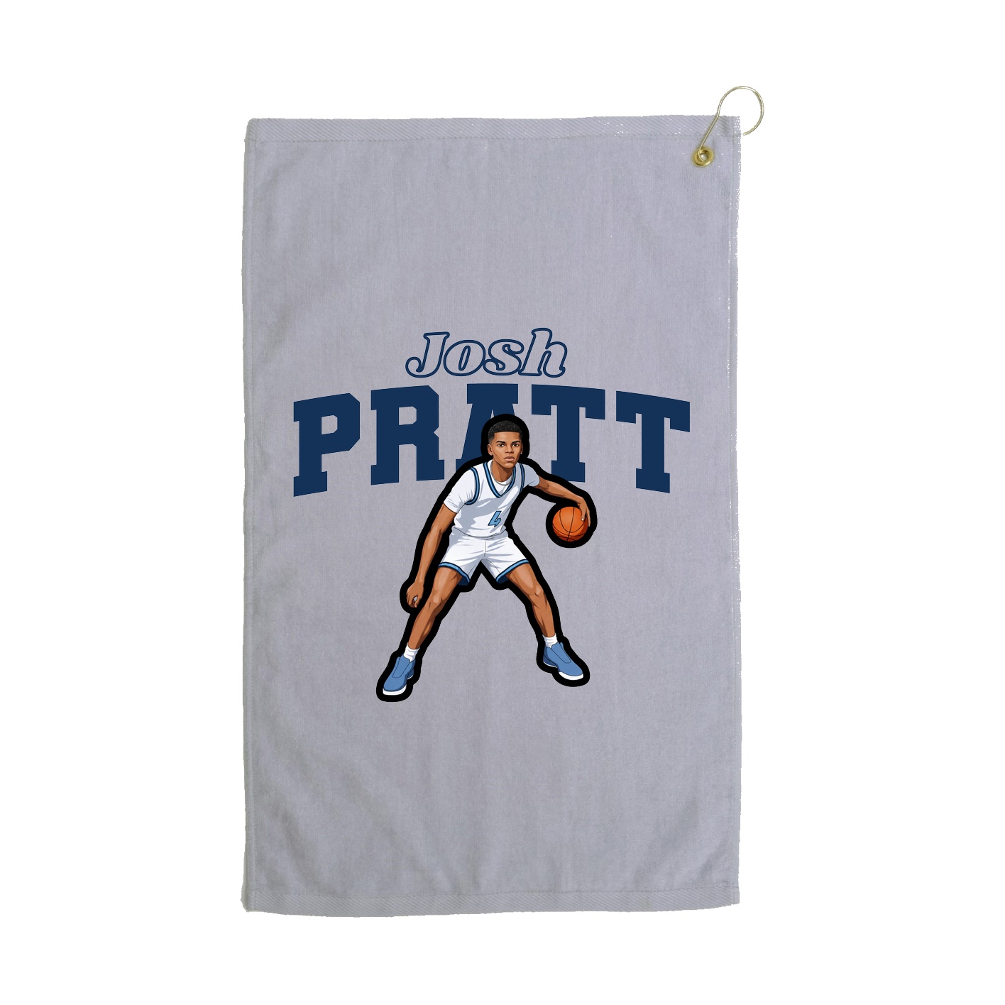 Golf Towel — Name Arch in Grey